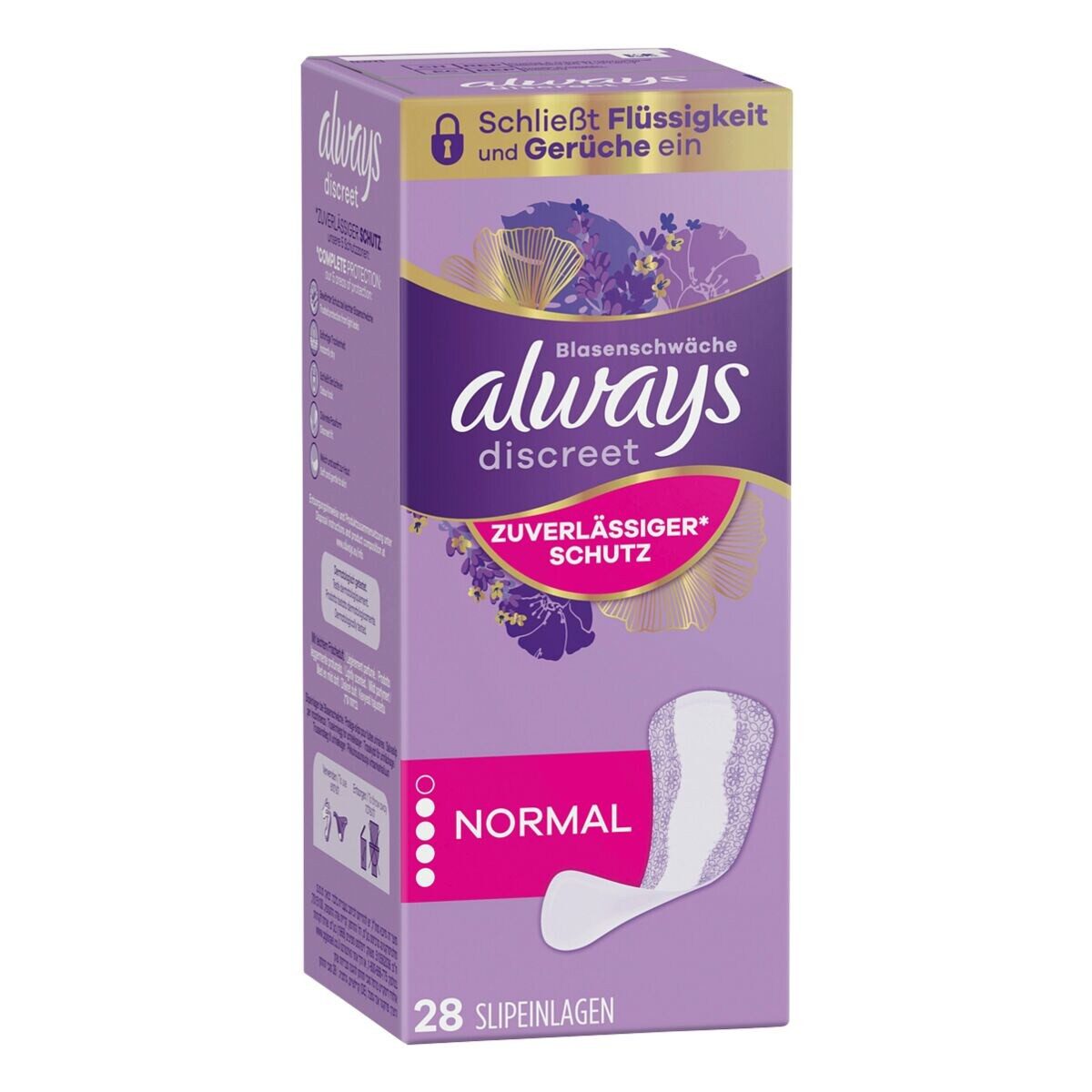 always Inkontinenz-Einlage Discreet Normal, 4, 28-St., Saugstärke 4 - stärkere Blasenschwäche