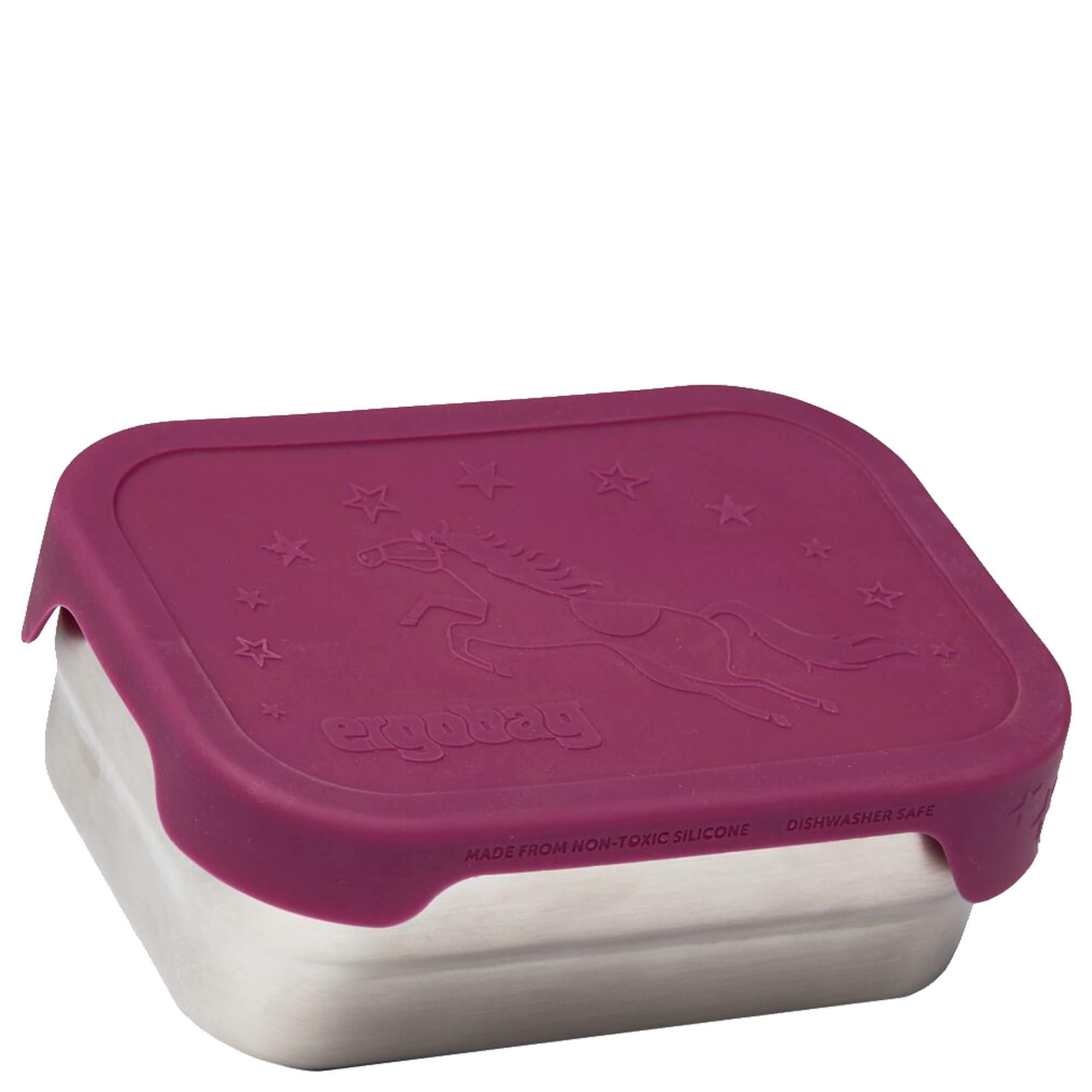ergobag Lunchbox Zubehör - Brotzeitbox Edelstahl 2tlg. 16 cm (Pferdestar), Edelstahl