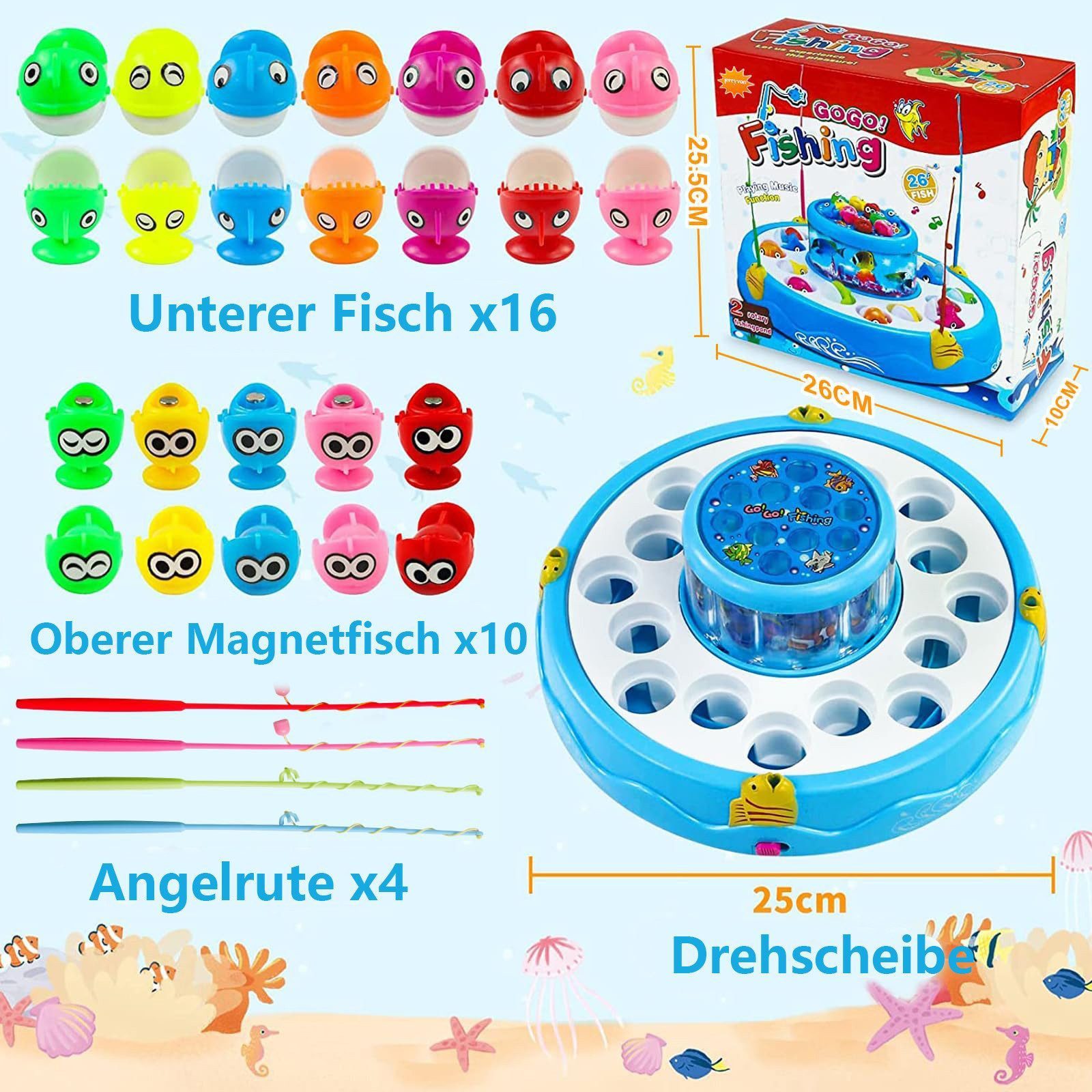 Zaewry Lernspielzeug Magnetisches Angelspiel, Angeln Spielzeug Montessori Spielzeug, ab 3Jahre Kinderspielzeug Magnetspiel Motorikspielzeug – Bild 3 von 5