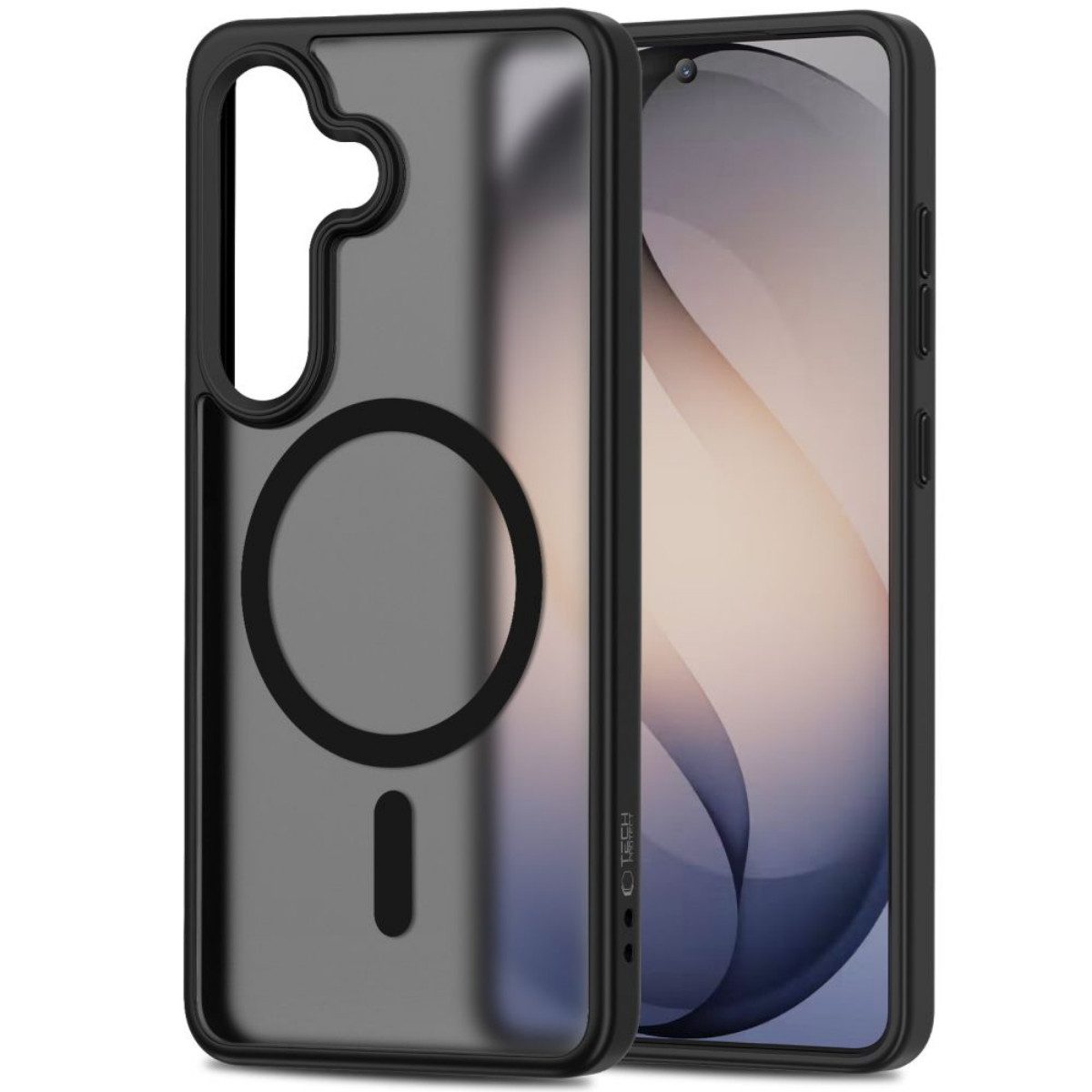 TECH PROTECT Handyhülle Magmat für Samsung Galaxy S26+ Hülle mit Magnetring Mattschwarz 6,7 Zoll, Transparente Rückseite bewahrt die Geräteoptik im Alltag