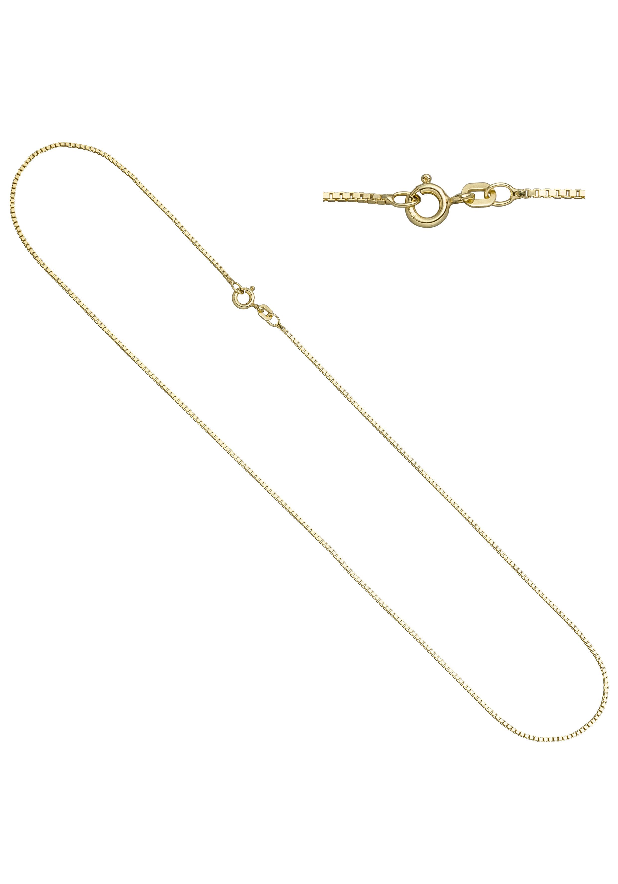 JOBO Kette ohne Anhänger, Venezianerkette 925 Silber vergoldet 50 cm 1,3 mm