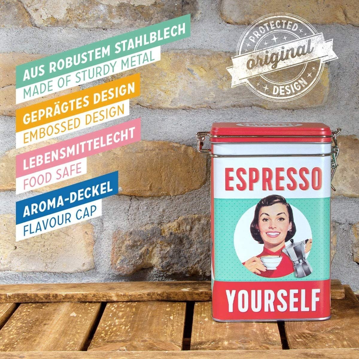 Nostalgic-Art Kaffeedose Aromadose - Say it 50's - Espresso Yourself – Bild 5 von 5