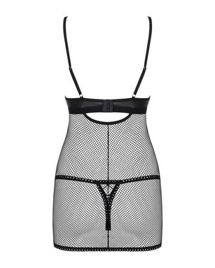 Obsessive Minikleid Netz- Minikleid mit Tanga - schwarz (2-tlg) Netz