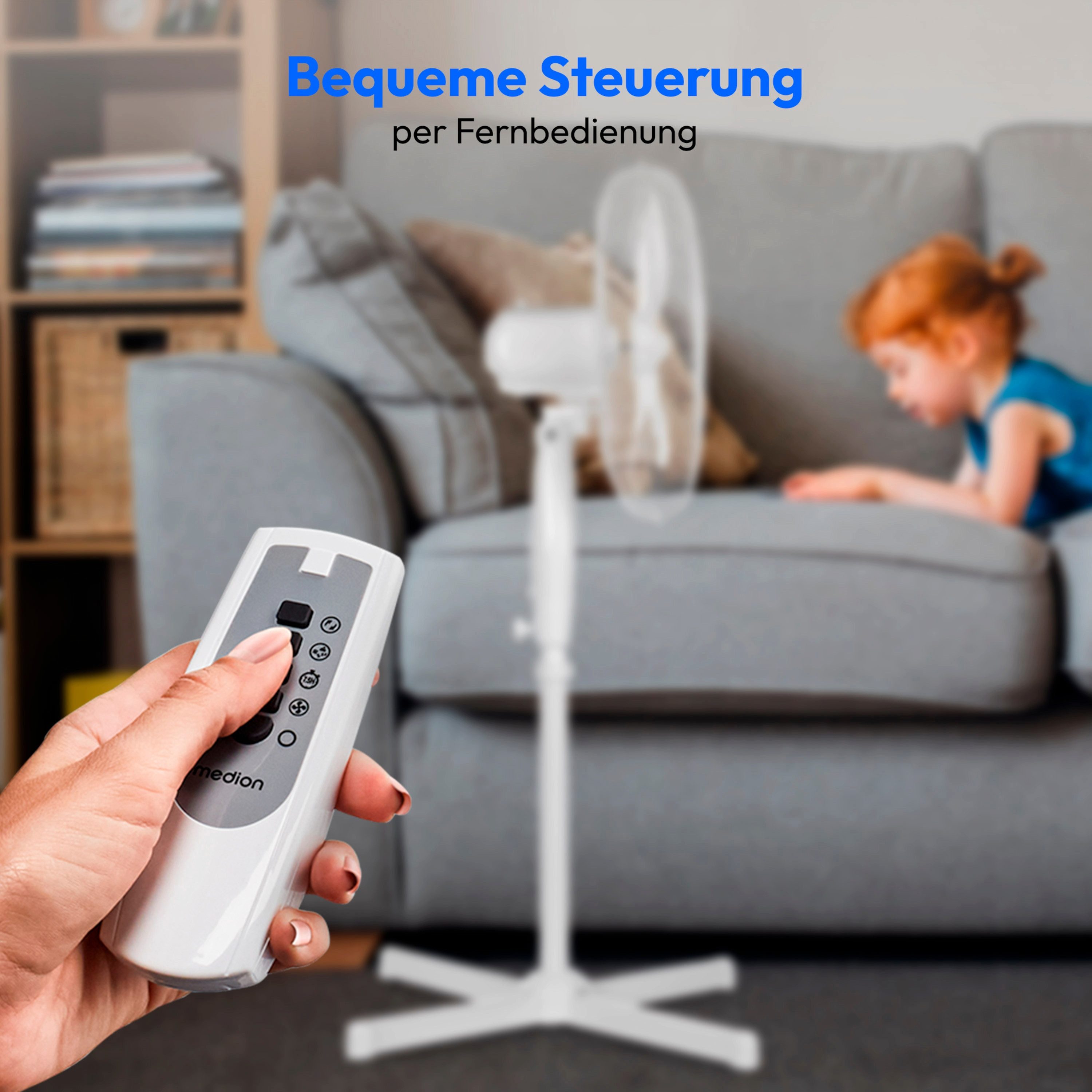 Medion® Standventilator mit Fernbedienung LIFE E10 SF (MD 18795), 3 Stufen, günstig online kaufen