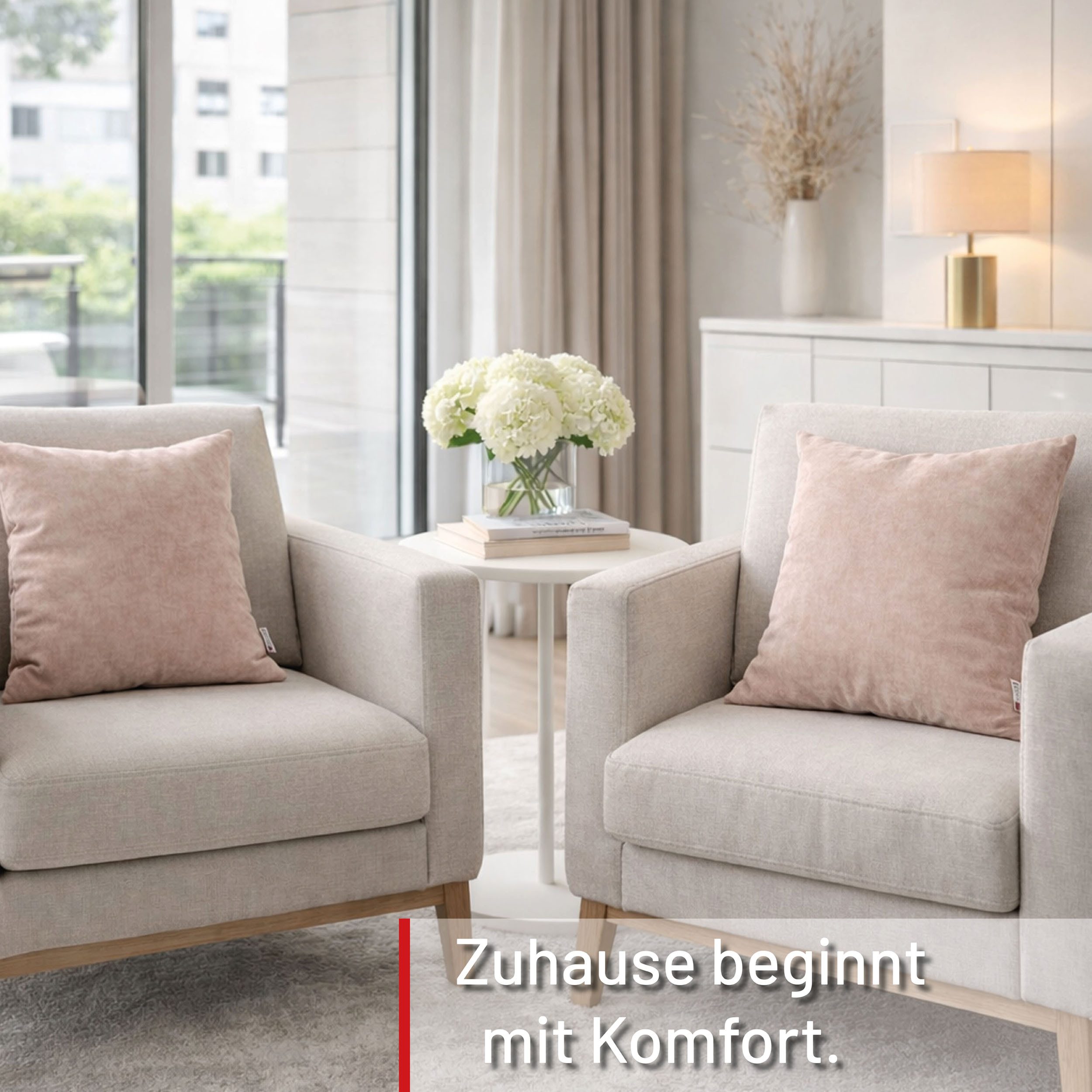 Deco-Raum Dekokissen Kissen für Couch und Sofa mit Füllung mit Reißverschluss, Sofakissen