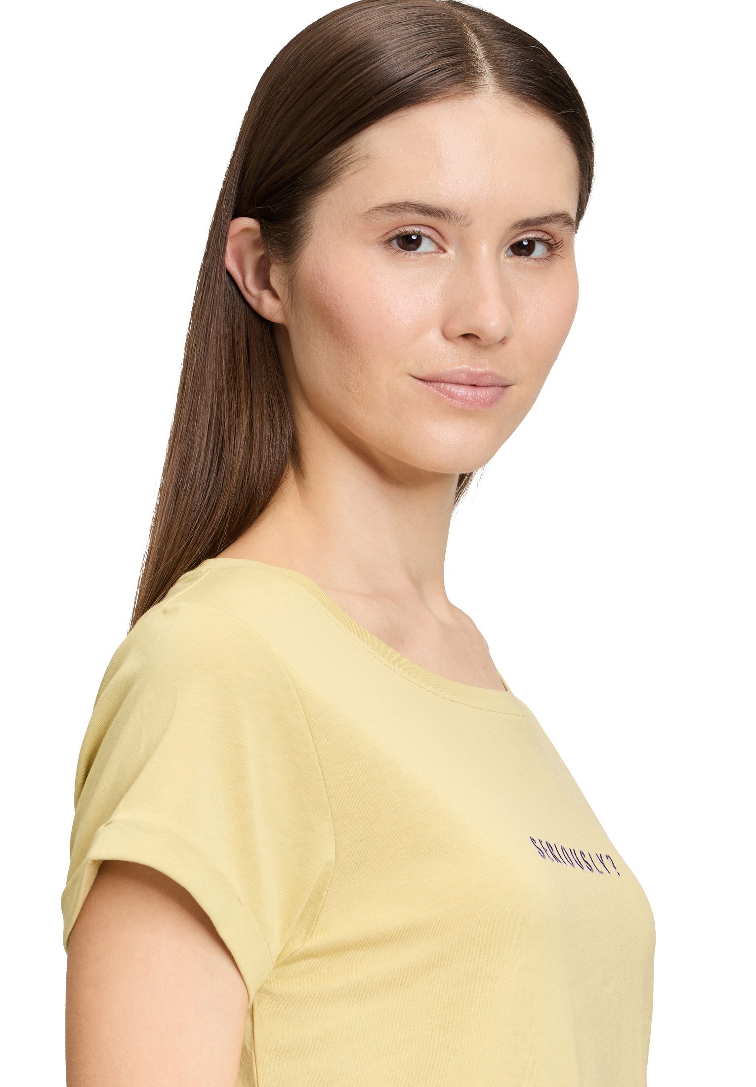 Cartoon Kurzarmshirt Damen mit Rundhalsausschnitt (1-tlg) Placement
