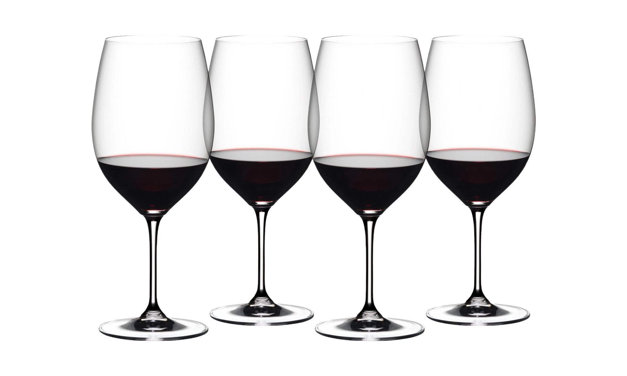 RIEDEL THE WINE GLASS COMPANY Rotweinglas Riedel Weinglas Vinum Cabernet / Merlot Kauf 4 Zahl 3, Kristallglas