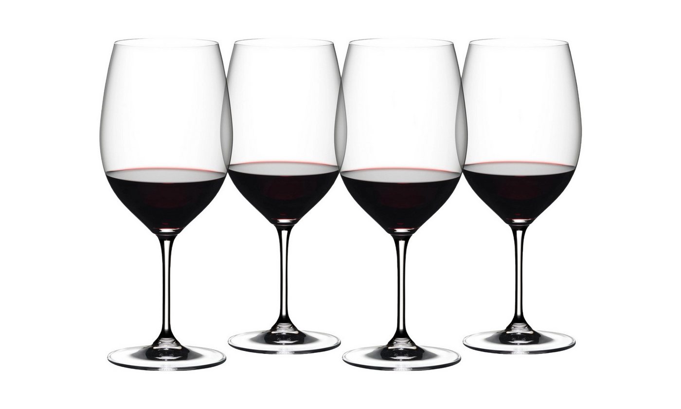 RIEDEL THE WINE GLASS COMPANY Rotweinglas Riedel Weinglas Vinum Cabernet / Merlot Kauf 4 Zahl 3, Kristallglas