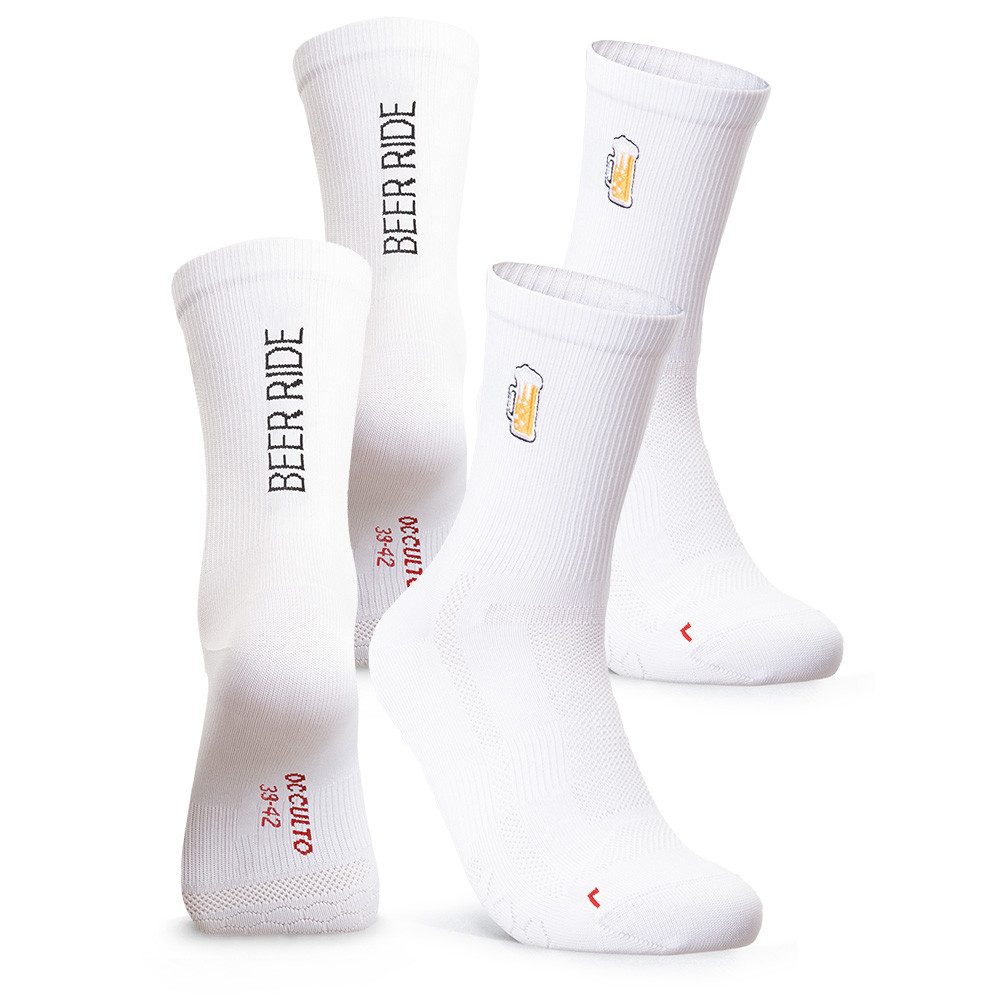 OCCULTO Tennissocken Herren & Damen Motiv Rennradsocken 2er Pack (Modell: Mathieu) (2-Paar)