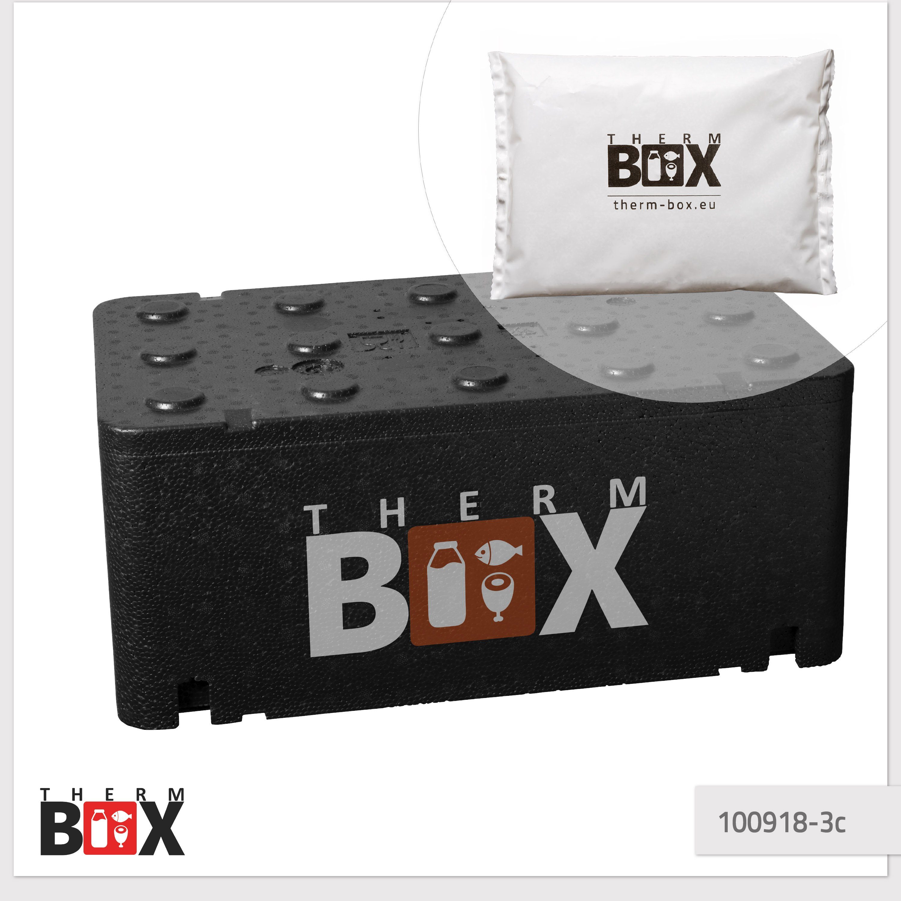 Kühlakku Kühlkissen), mit Thermobehälter Thermbox für Styropor-Piocelan, 3 45,7x25,8x17cm THERM-BOX mit (0-tlg., Kühlkissen, Innen: 20BL Profibox 20L Transportbox Kühlbox