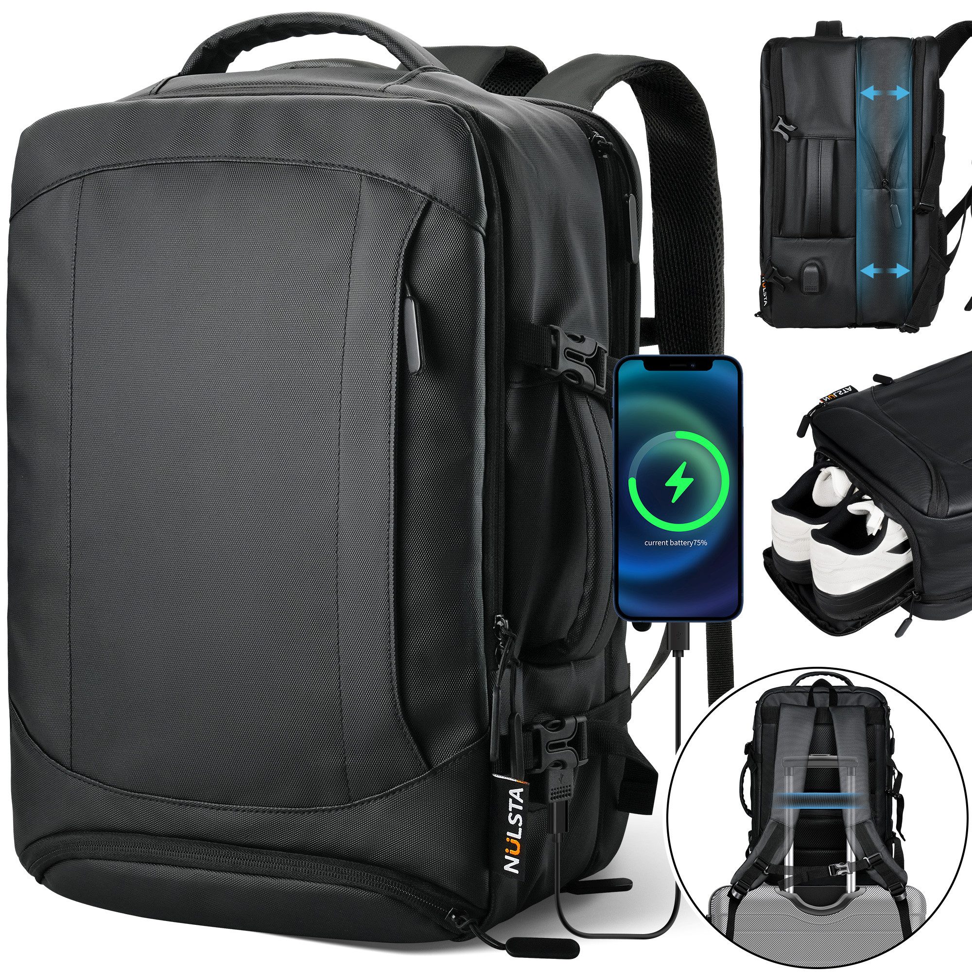 NULSTA Laptoprucksack 38L Rucksack Reiserucksack Wasserdicht günstig online kaufen
