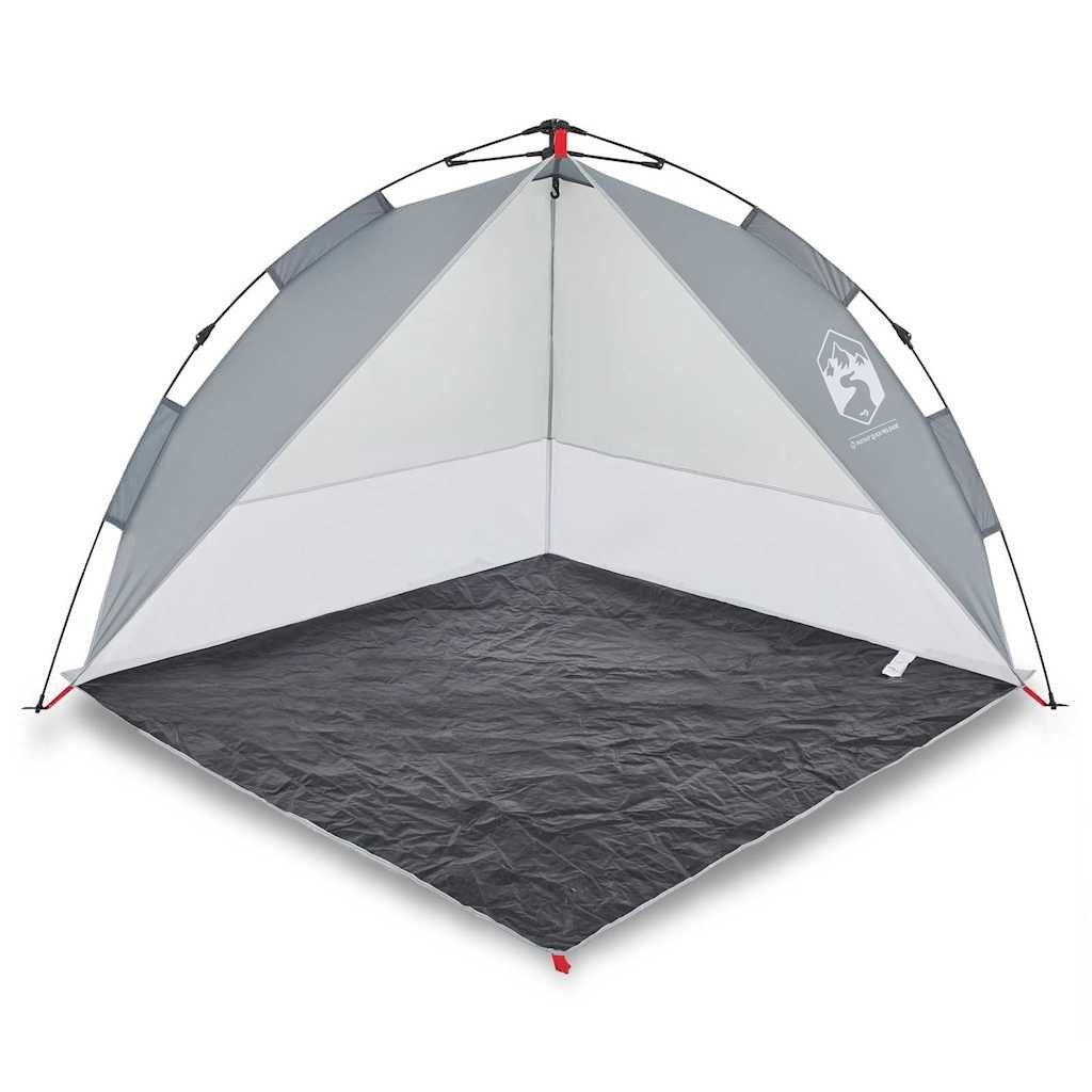 vidaXL Kuppelzelt Strandzelt Grau Quick Release günstig online kaufen