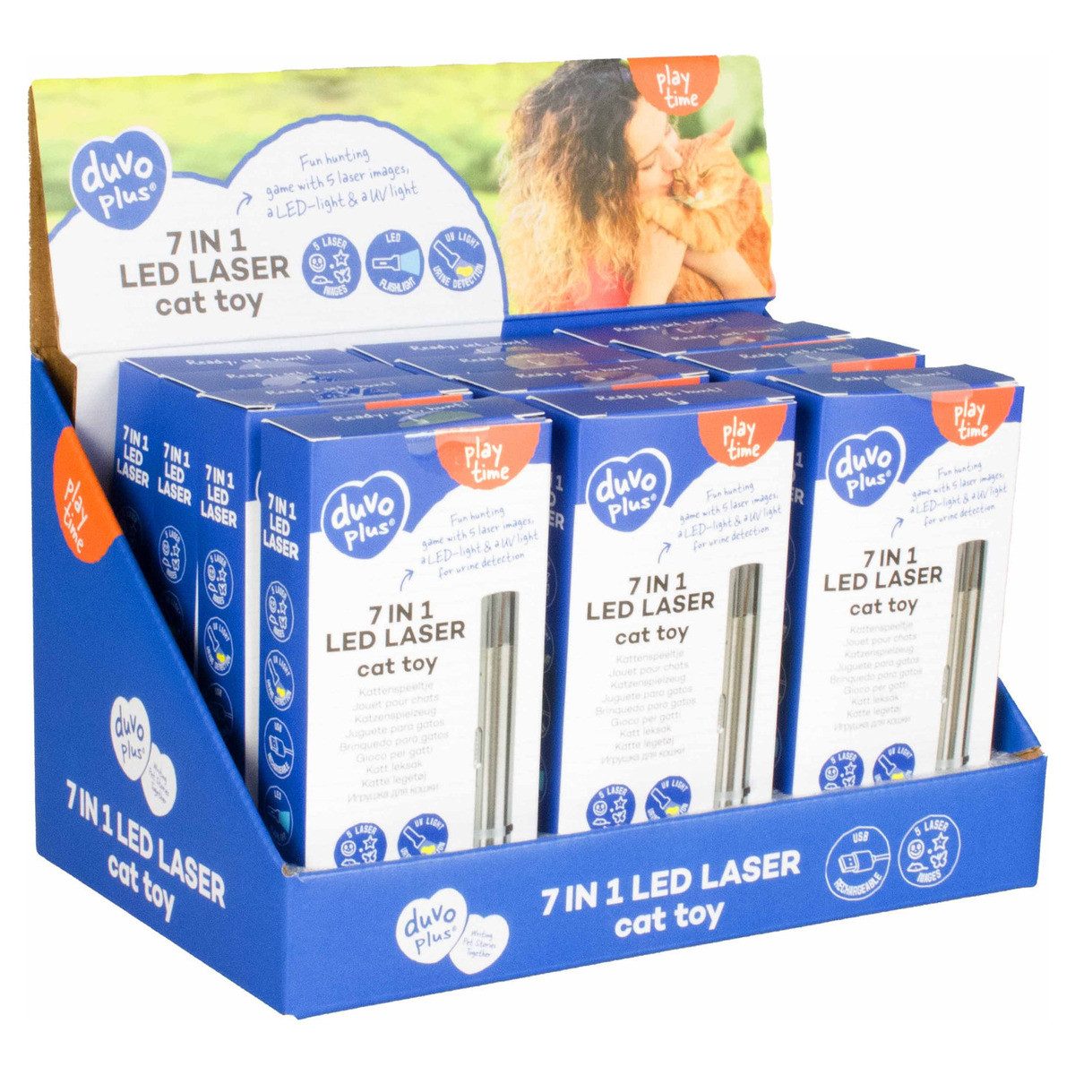 DUVO+ Tier-Intelligenzspielzeug Katzenspielzeug 7in1 Laser silber günstig online kaufen