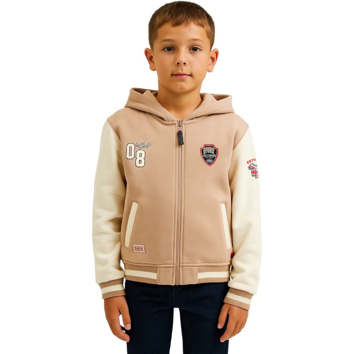 Lee Cooper Collegejacke Lee Cooper Collegejacke Kinder – Warm & Cool mit Kapuze Kinder Collegejacke mit RV