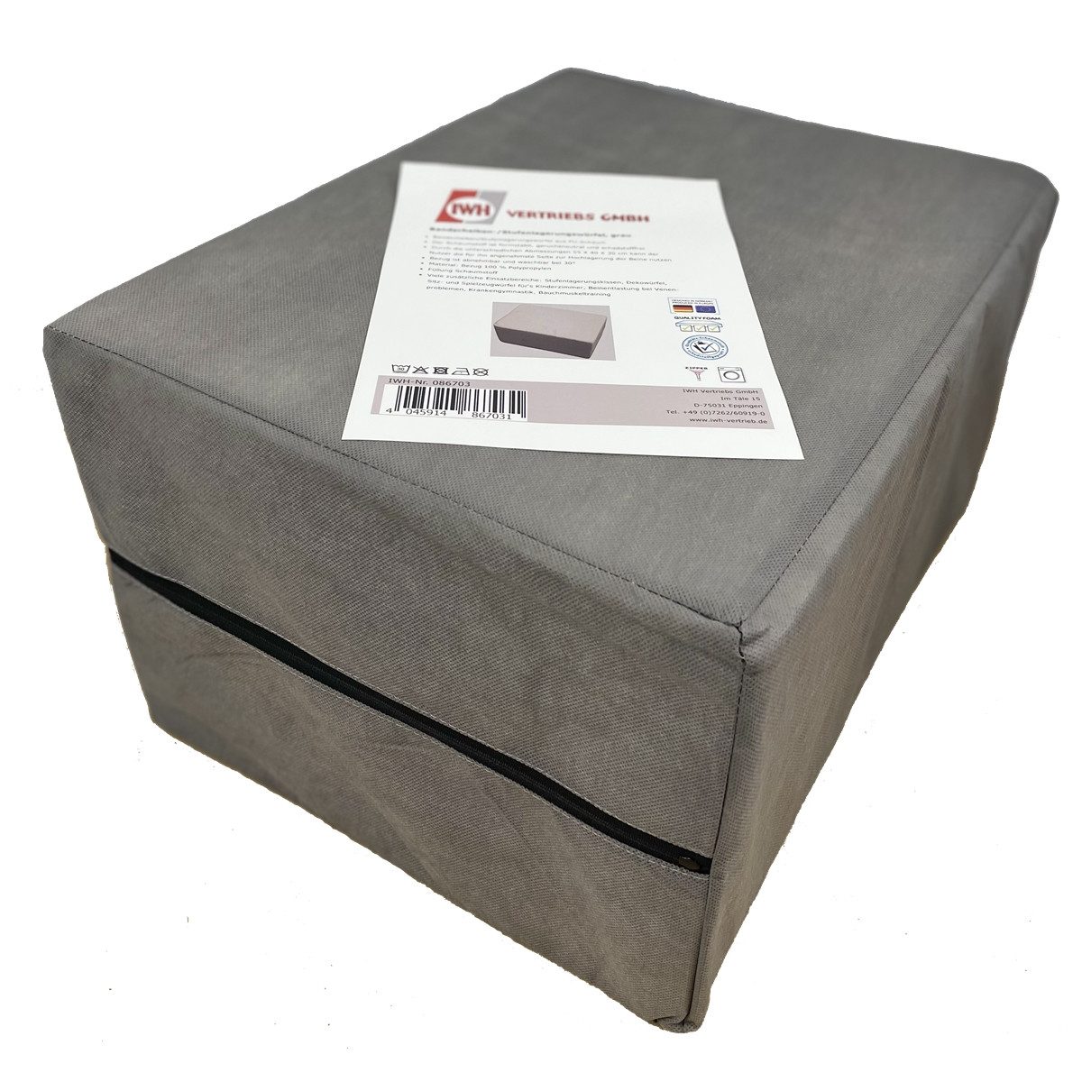 IWH Lagerungskissen IWH Bandscheibenwürfel Stufenlagerungswürfel 55x40x30 cm grau