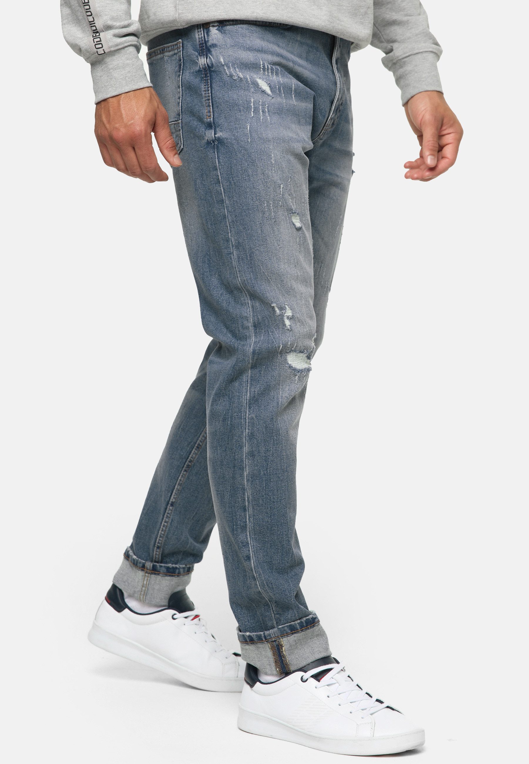 INDICODE Regular-fit-Jeans Herren INSmalinos Jeanshose Herrenhose Stylische Regular-Fit-Jeans mit elastischem Denim – Bild 4 von 5