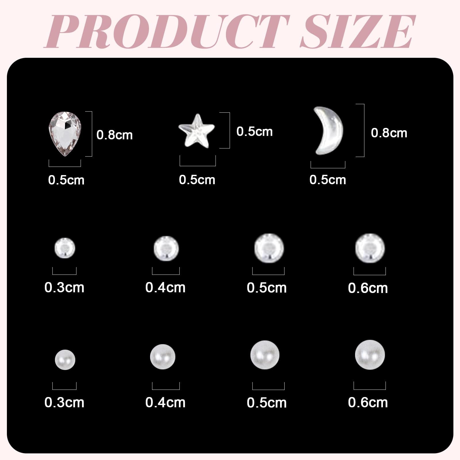 FOUORTUNATE-BEE Nageldesign Zubehör 850 Strasssteine selbstklebend für Gesicht Körper Nägel DIY Deko, Strasssteine Set 850 Stück selbstklebend für Gesicht Nail  – Bild 2 von 5