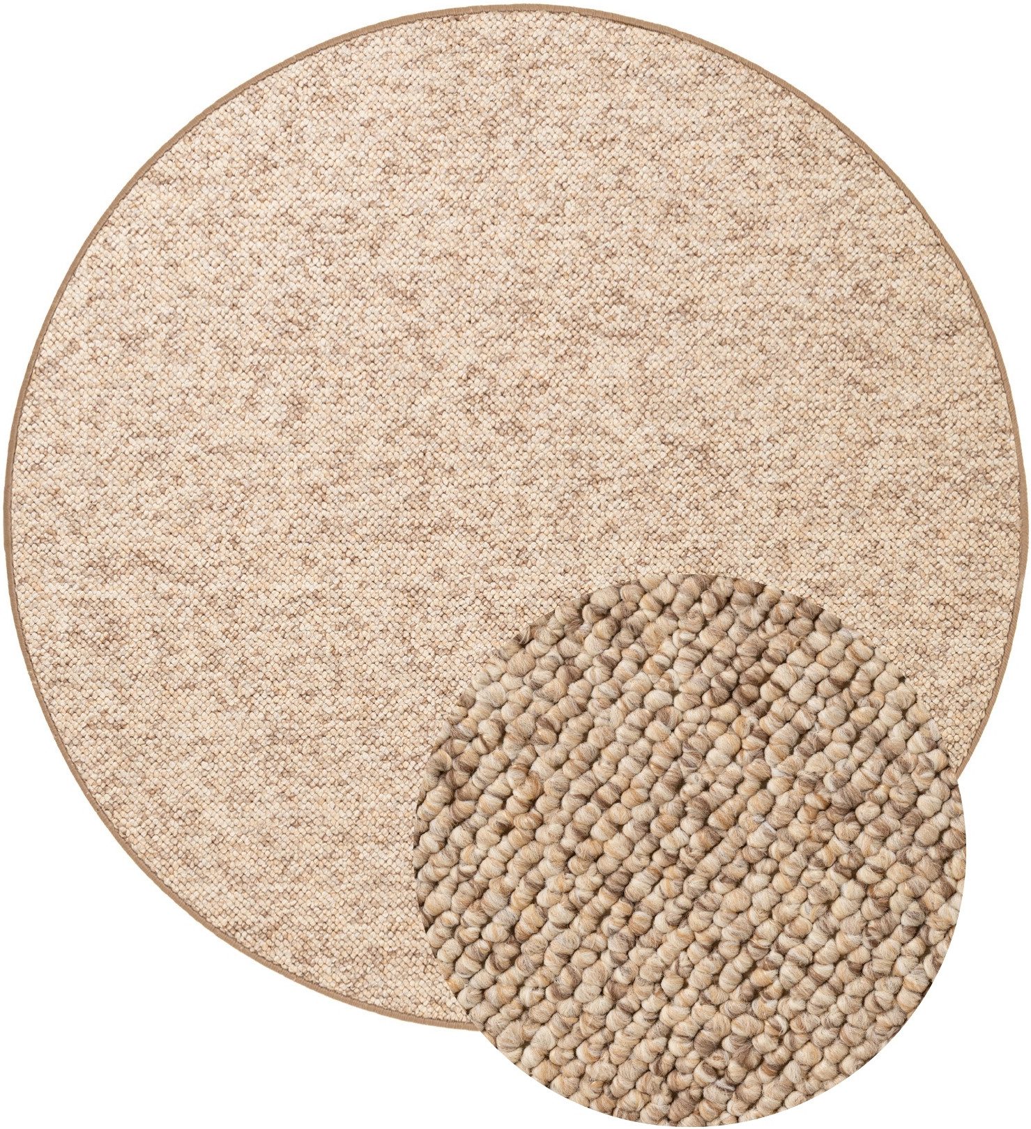 HANSE Home Teppich Wolly 2, rund, Höhe: 12 mm, Flachgewebe, Skandi, Woll-Optik, Esszimmer, Wohnzimmer, Flur. Reduzierter Preis € 64,27. Unverbindliche Preisempfehlung € 119,90