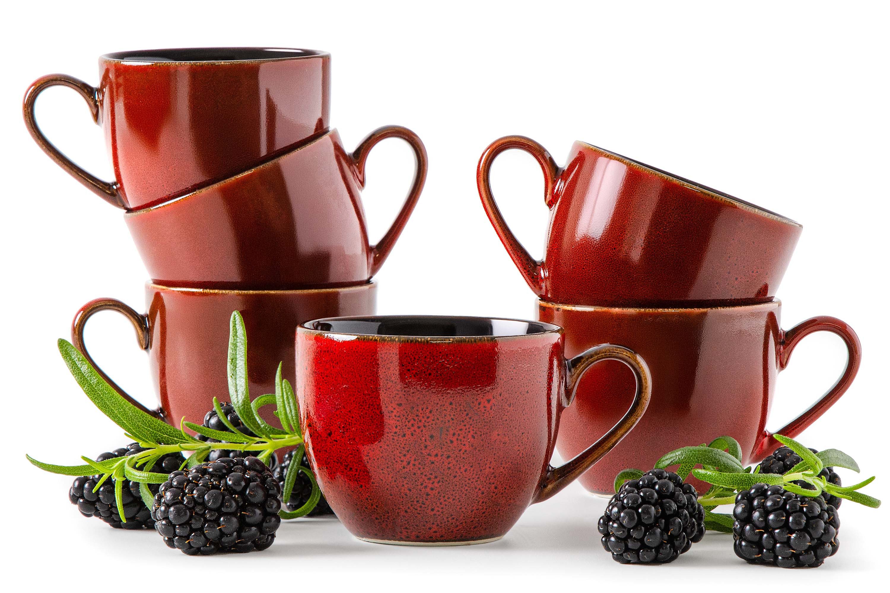 Ritzenhoff & Breker Espressotasse RITZENHOFF & BREKER GAMBIA Чашки для эспрессо-Set, KONSIMO, Steinzeug, 90 ml, Reaktivglasur, spülmaschinengeeignet, mikrowellengeeignet