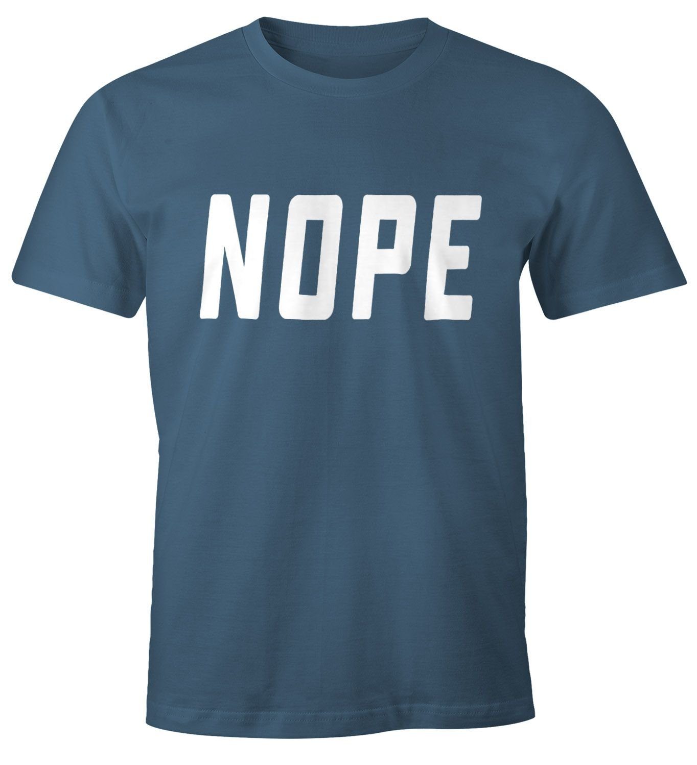 Print-Shirt Spruch-Shirt Moonworks® blau MoonWorks Print T-Shirt Herren mit NOPE