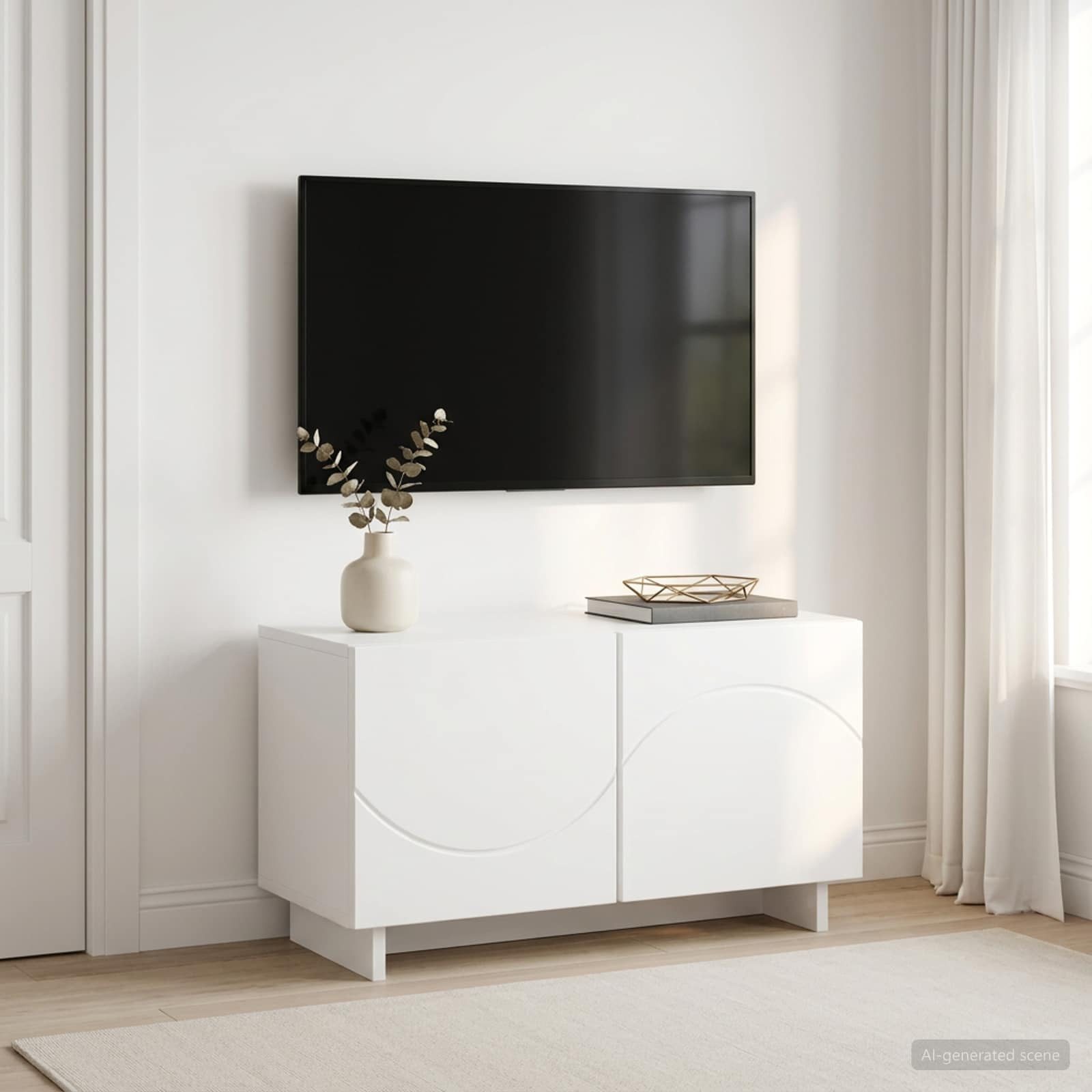 vidaXL TV-Schrank TV-Lowboard 60 x 34,5 x 40 cm Weiß Holzwerkstoff (1-St) – Bild 2 von 5