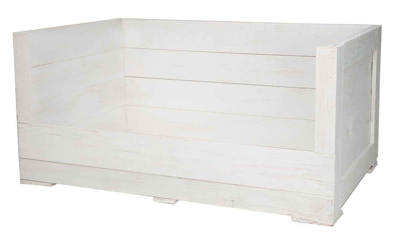 Kistenkolli Altes Land Allzweckkiste Hundebett Balu weiß mit Kissen 90x57x4 günstig online kaufen