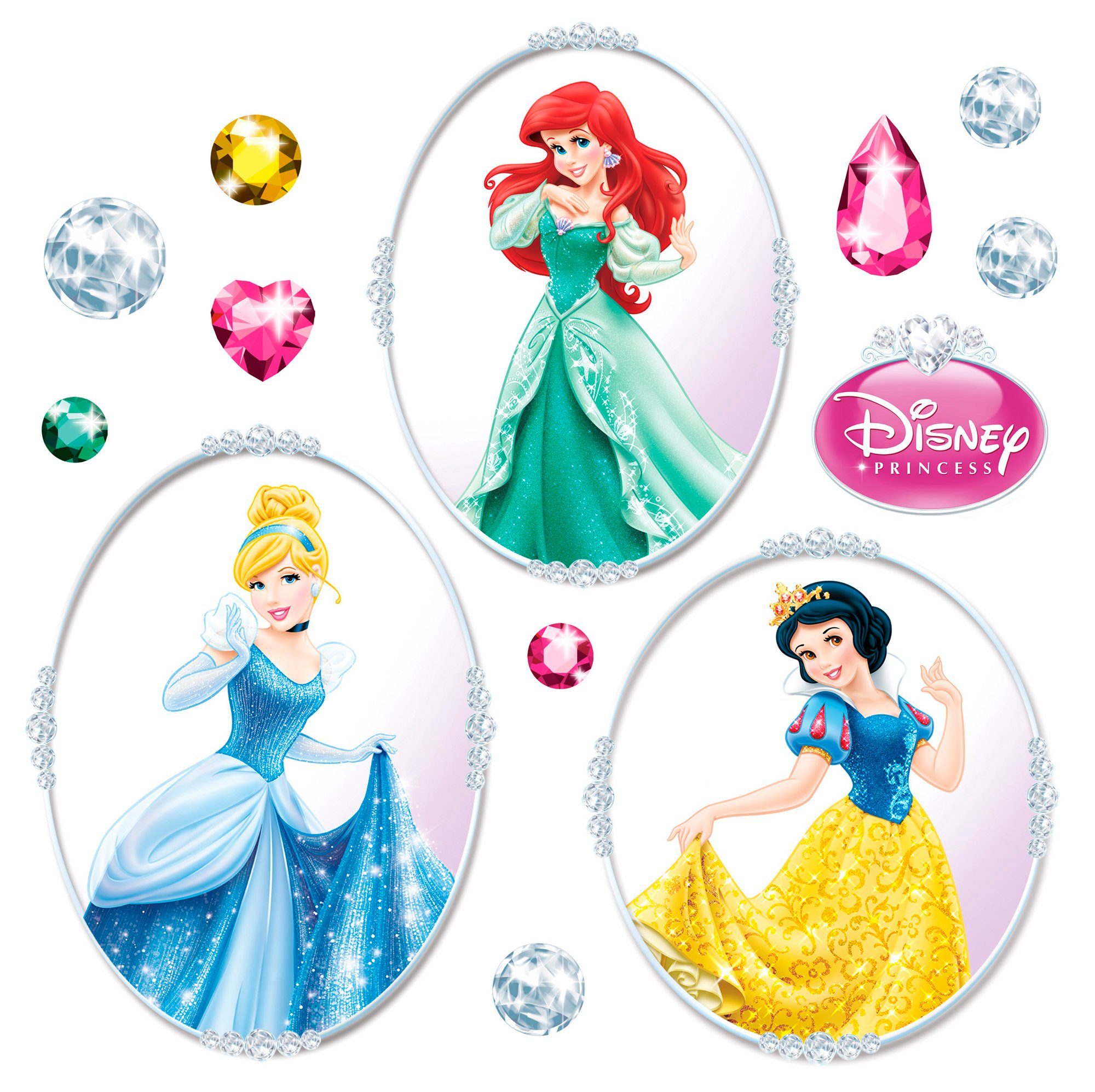 Komar Wandtattoo Window Disney Princess - Größe 31 x 31 cm (23 St), selbsthaftend, Fensteraufkleber, Kinderzimmer