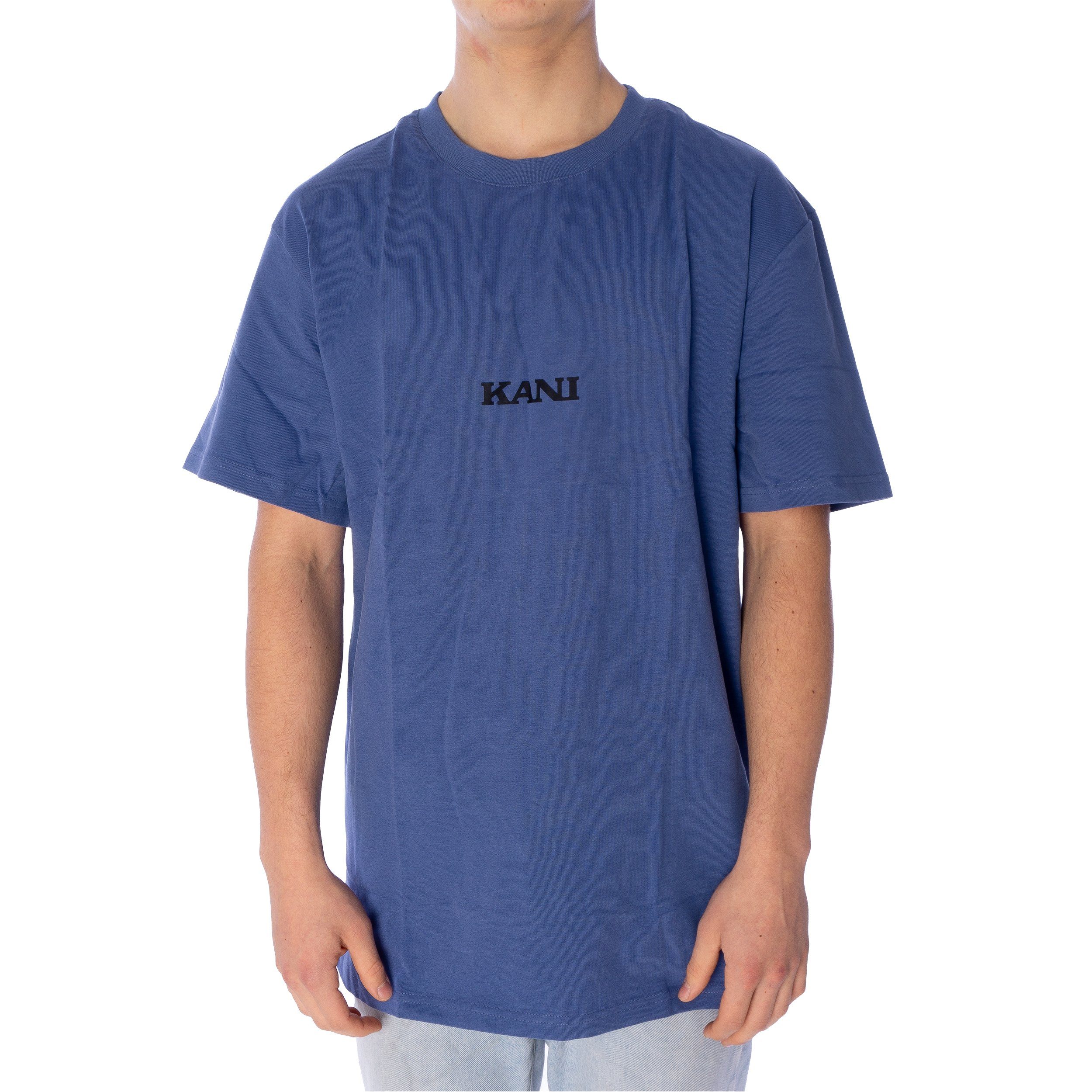 T-Shirt Herren T-Shirt Retro Kani 46116 dusty (1-tlg) blue Small Shirt Kani Karl Karl