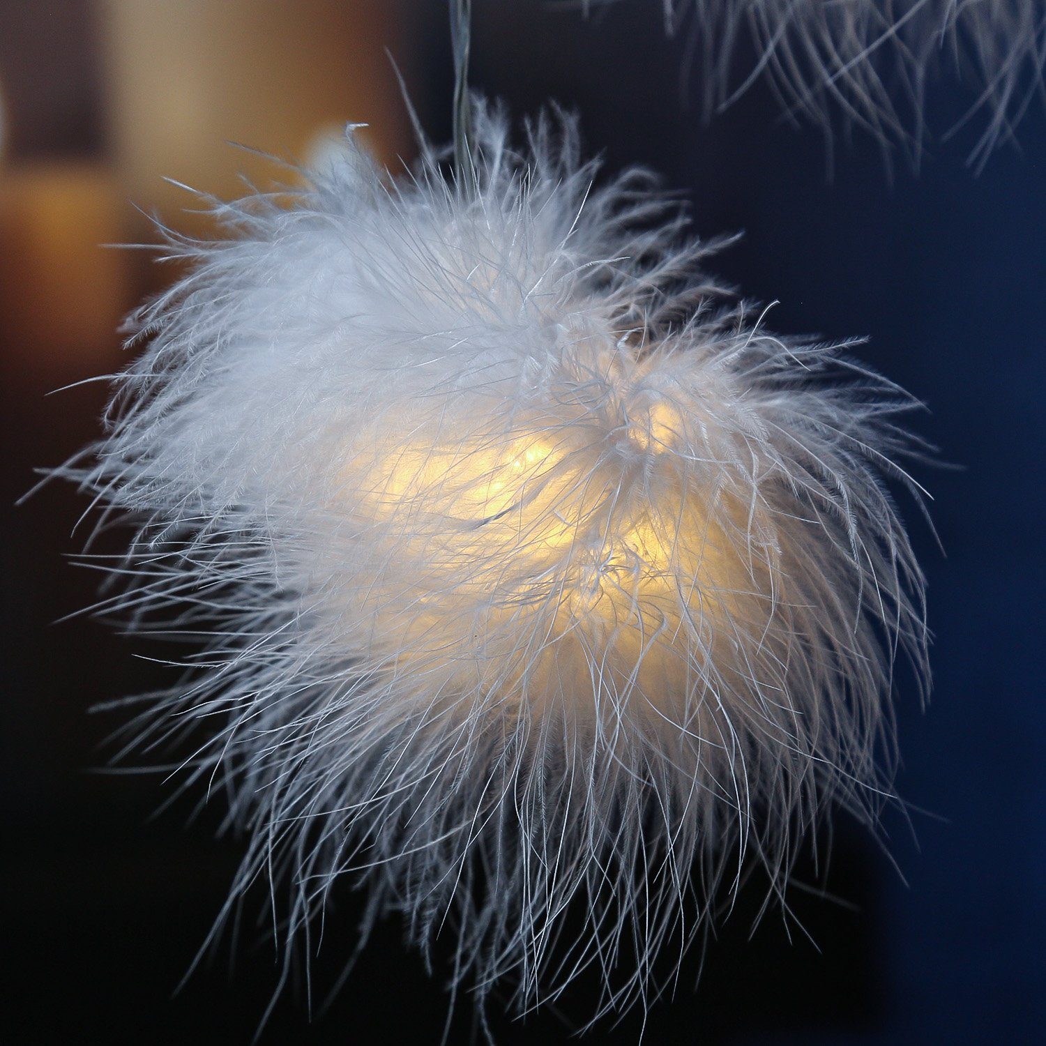 MARELIDA LED-Lichterkette Schneebälle 26 leuchtende Bälle 10m Winter Dekolichterketteweiß, 26-flammig – Bild 3 von 4