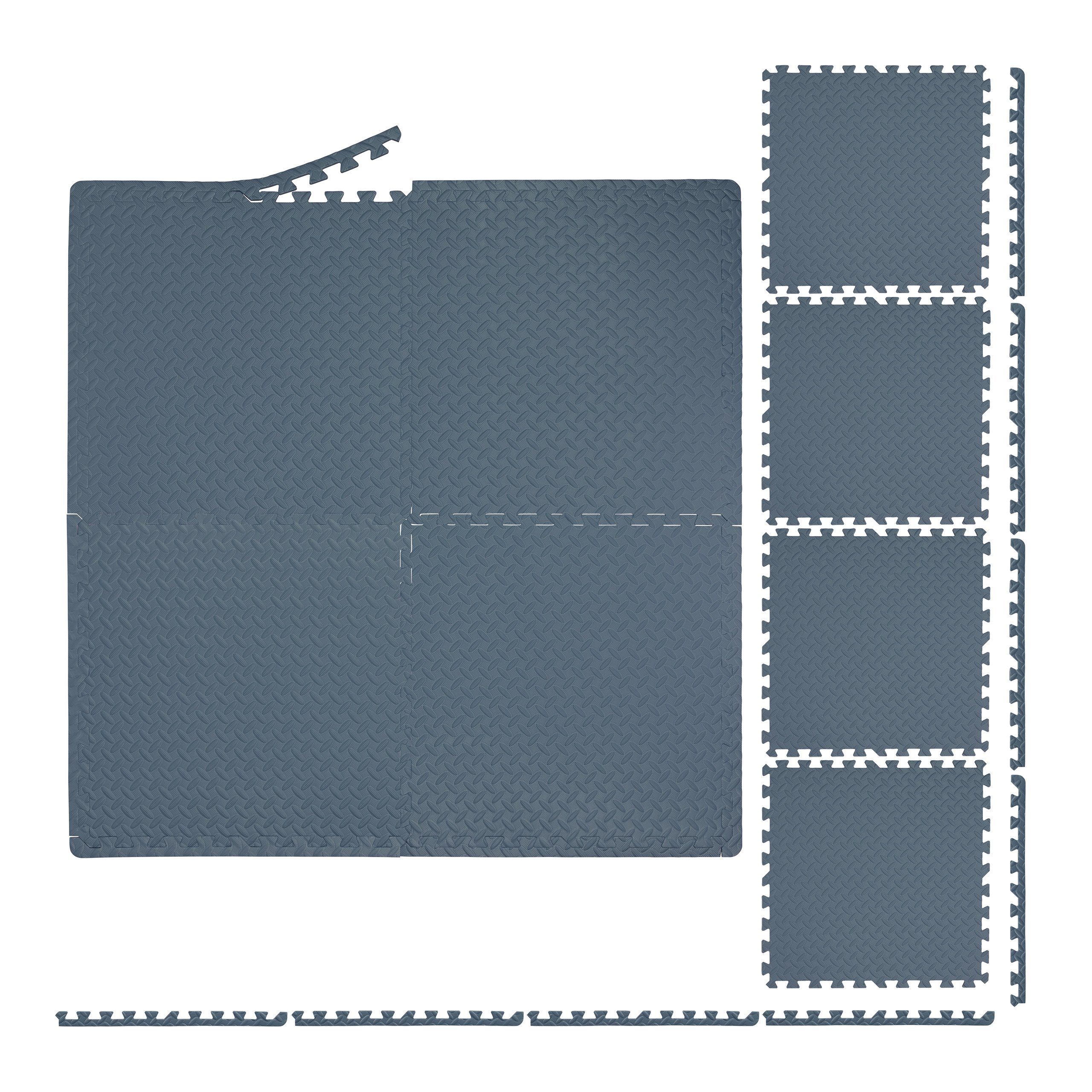 relaxdays Bodenschutzmatte 40 x Bodenschutzmatte grau