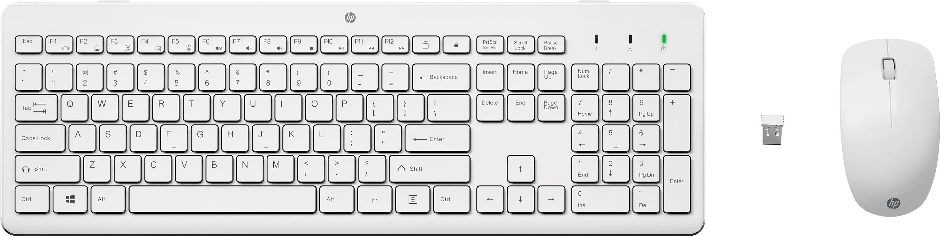 HP Mouse+KB Maus-Set weiß Tastatur- und WL 230 Combo