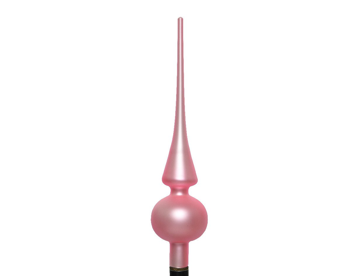 Kaemingk Christbaumspitze, Christbaumspitze Glas 26cm - Lippenstiftrosa matt