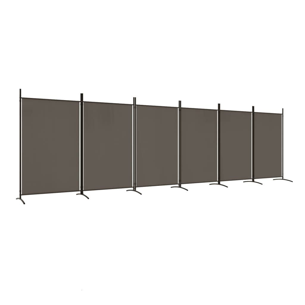vidaXL Paravent, 6-tlg. Raumteiler Anthrazit 520x180 günstig online kaufen