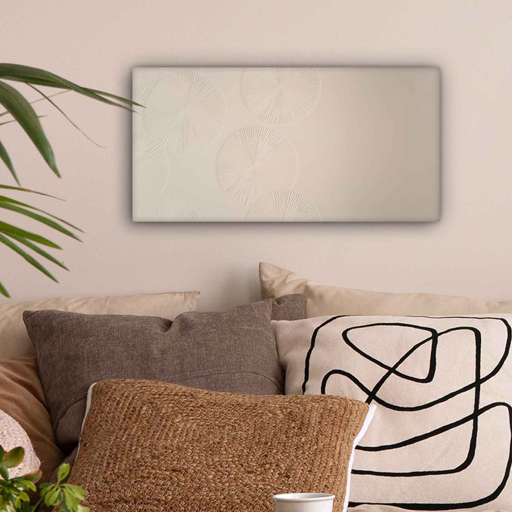OneMillionCanvasses® Leinwandbild Panorama Japandi - Beige günstig online kaufen
