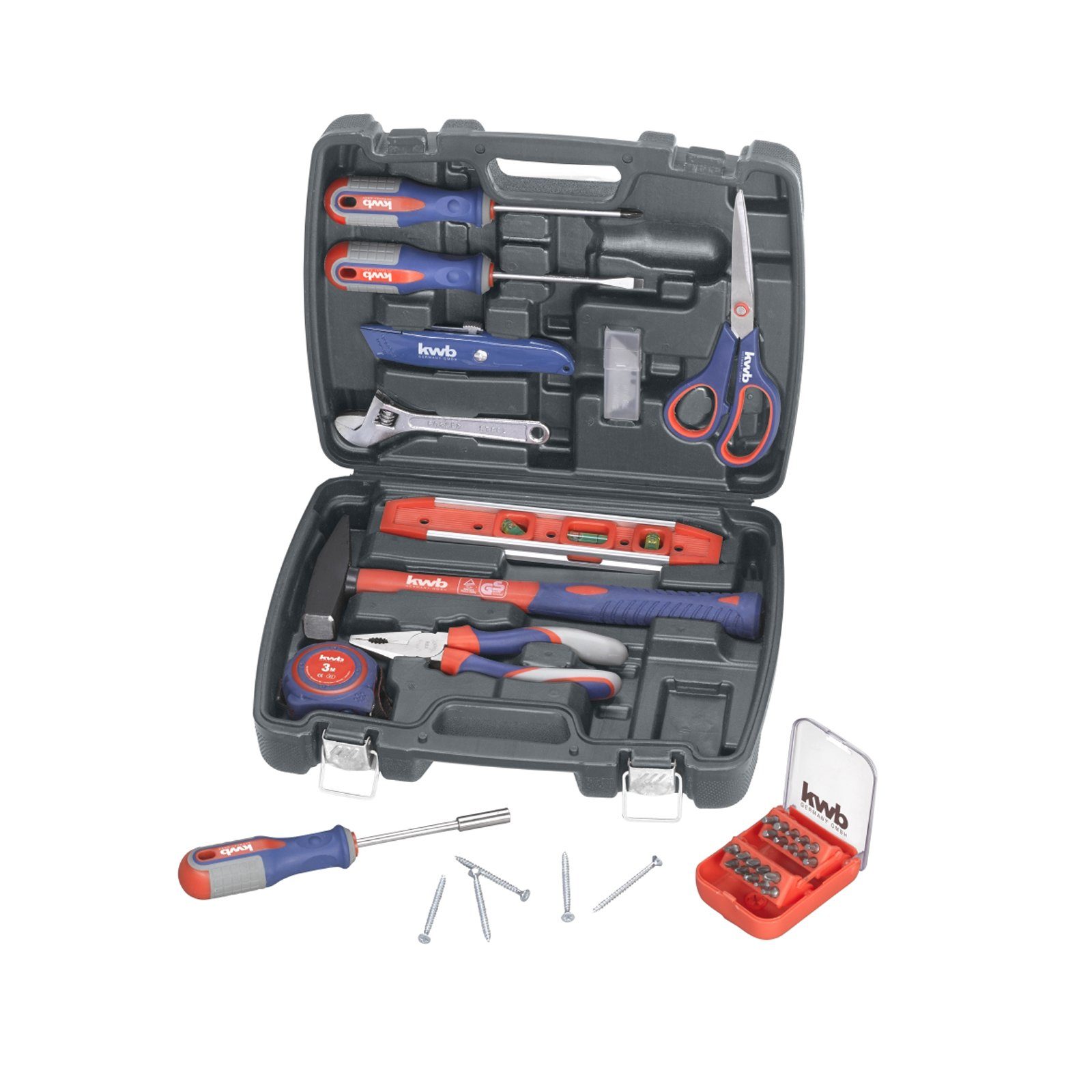 kwb Werkzeugset kwb Werkzeug-Koffer inkl. Werkzeug-Set, 40-teilig, gefüllt, robust, (Set)