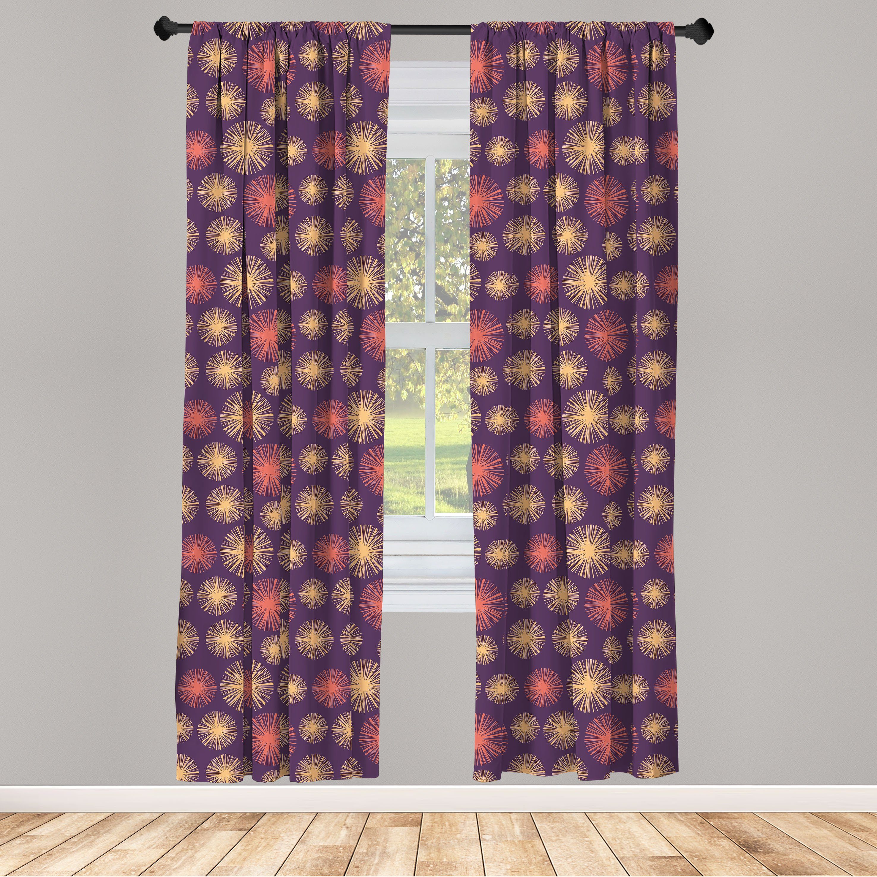 Gardine Vorhang für Wohnzimmer Schlafzimmer Dekor, Motive Pastellfarbig Abstrakt Microfaser, Abakuhaus