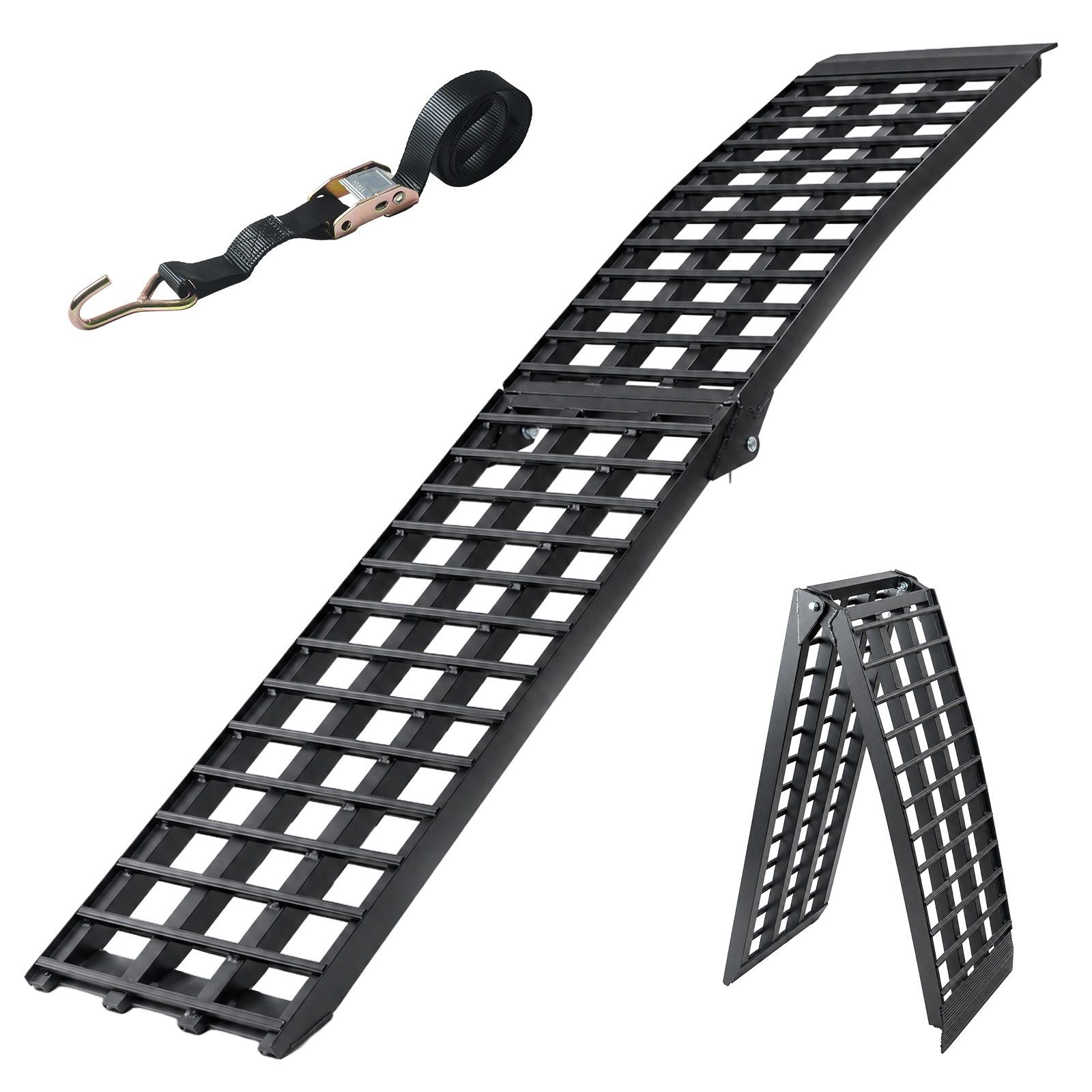 TRUTZHOLM Auffahrrampe klappbar 230 cm Tragkraft 680 kg Alu Verladerampe Motorradrampe (1-St., Inkl. Spanngurt), stabile Konstruktion, hochwertige Verarbeitung, kompakte Bauweise