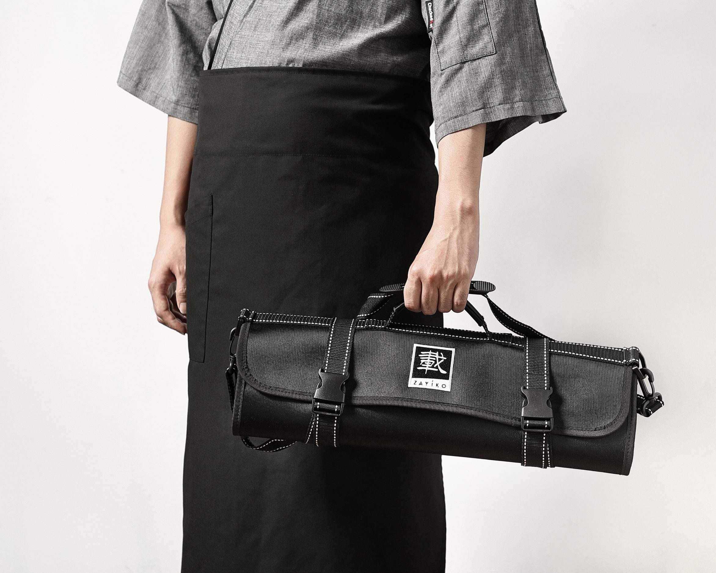 ZAYIKO Messertasche Messertasche Kochmesserrolle 13 Fächer - bis zu 12 Messer + 1 Schere – Bild 4 von 5