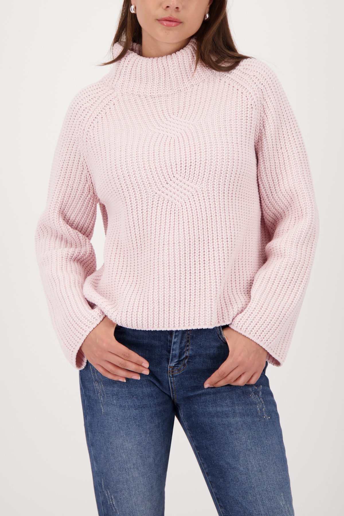 Monari Strickpullover Pullover Basic Chenille Regular fit mit Stehkragen günstig online kaufen