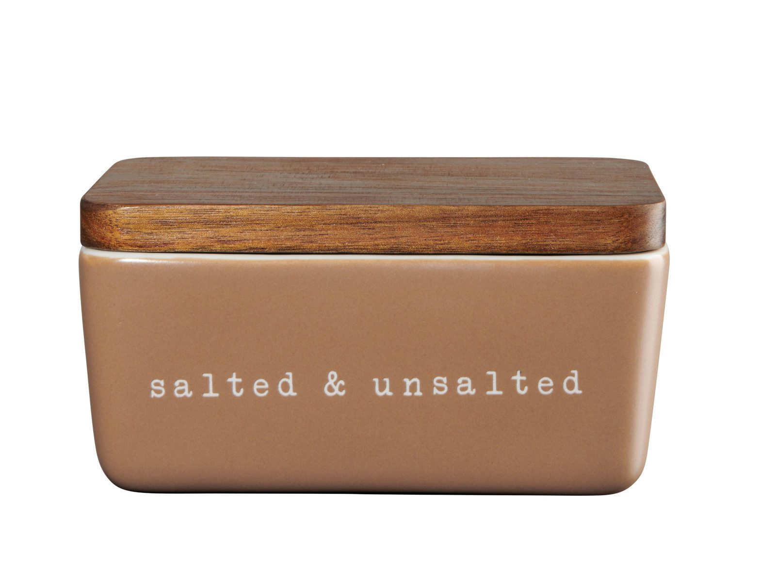 ASA SELECTION Butterdose hey! Butterdose salted & unsalted braun 15x10x7,8cm, New Bone China