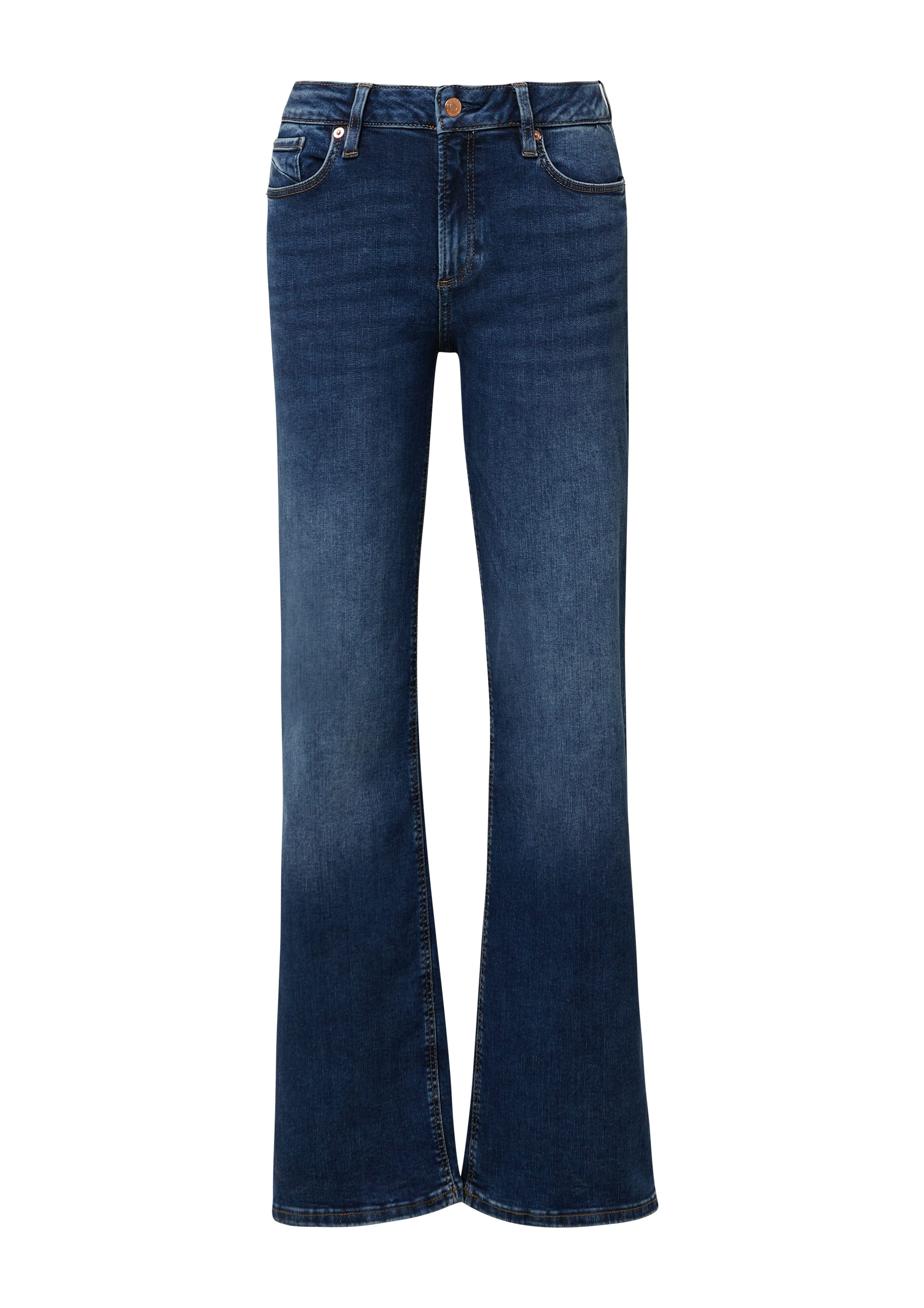 QS Stretch-Jeans CATIE Wide Leg in blauer Waschung günstig online kaufen