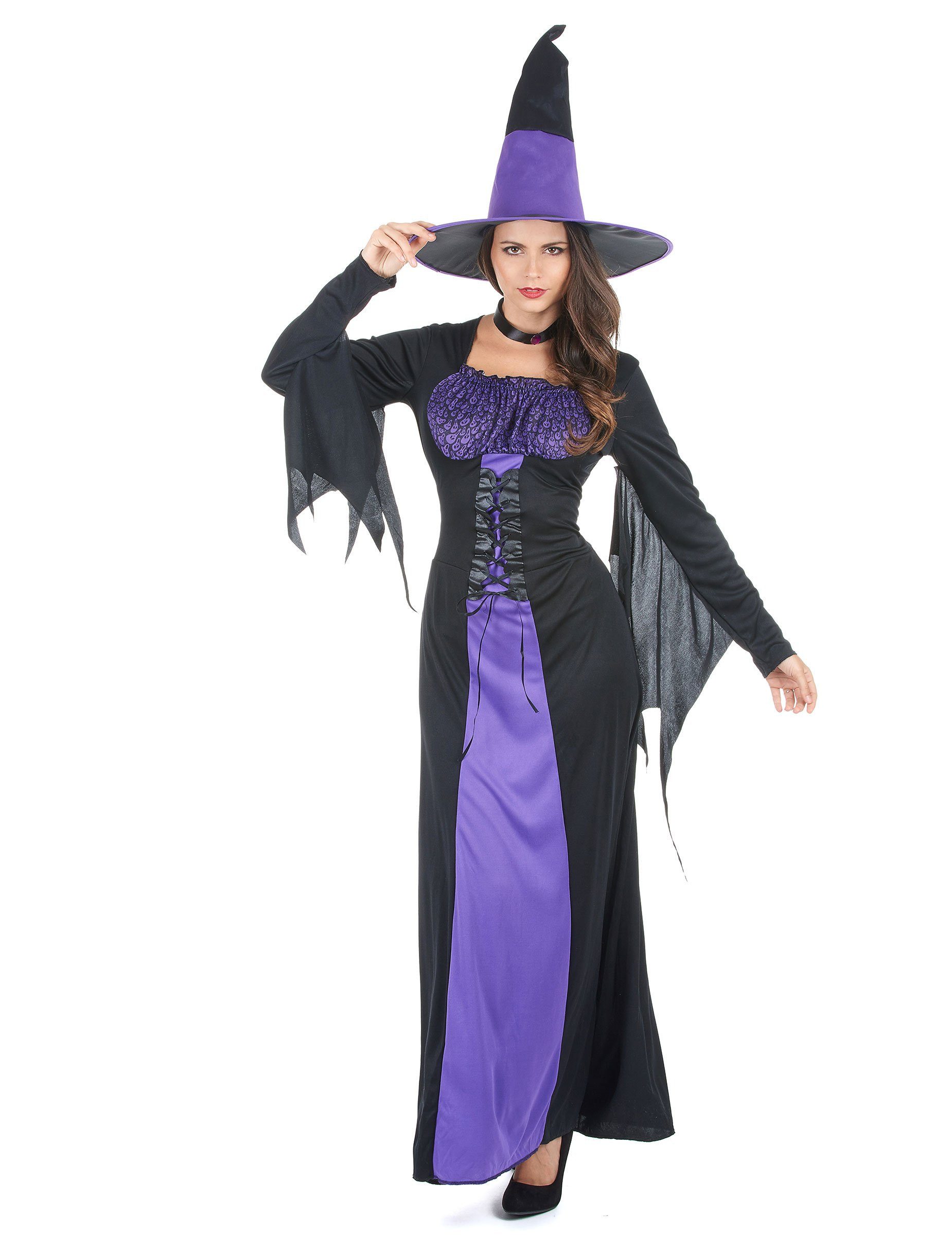 Kostüm Verführerische Gothic-Hexe Damenkostüm schwarz-lila