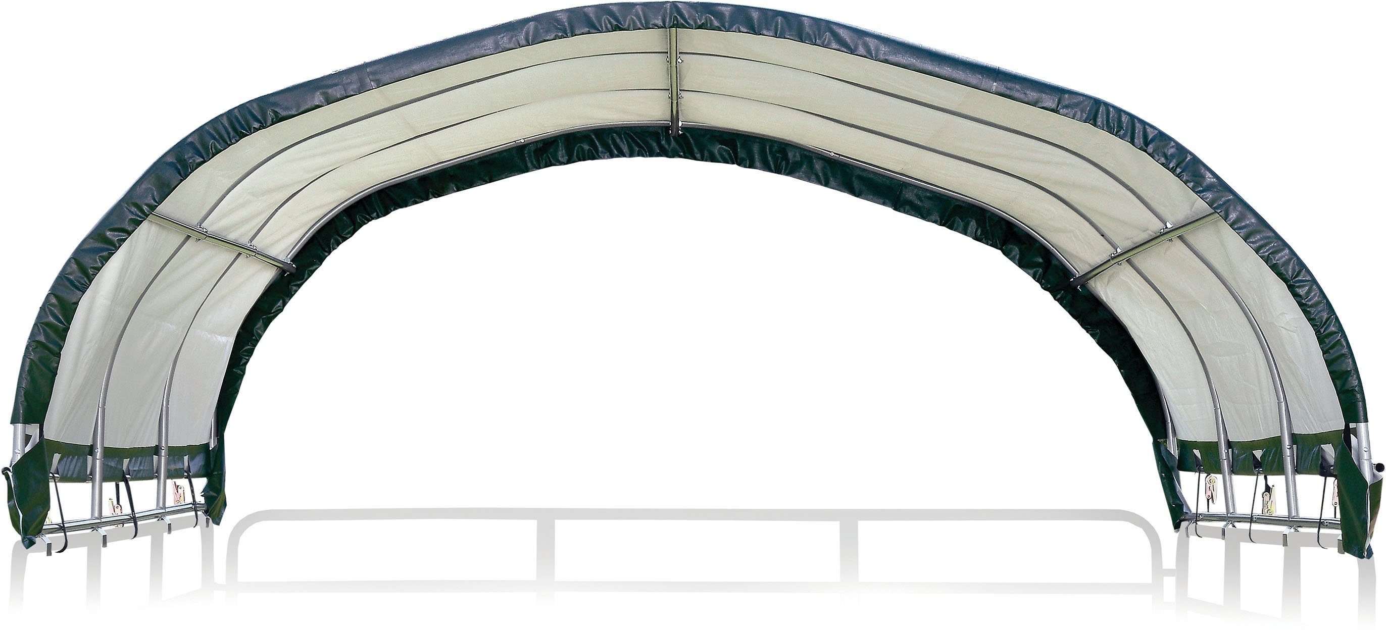 ShelterLogic Foliengerätehaus Weidezelt Überdachung, BxT: 370x370 cm, 13,7m², Grün – Bild 4 von 5