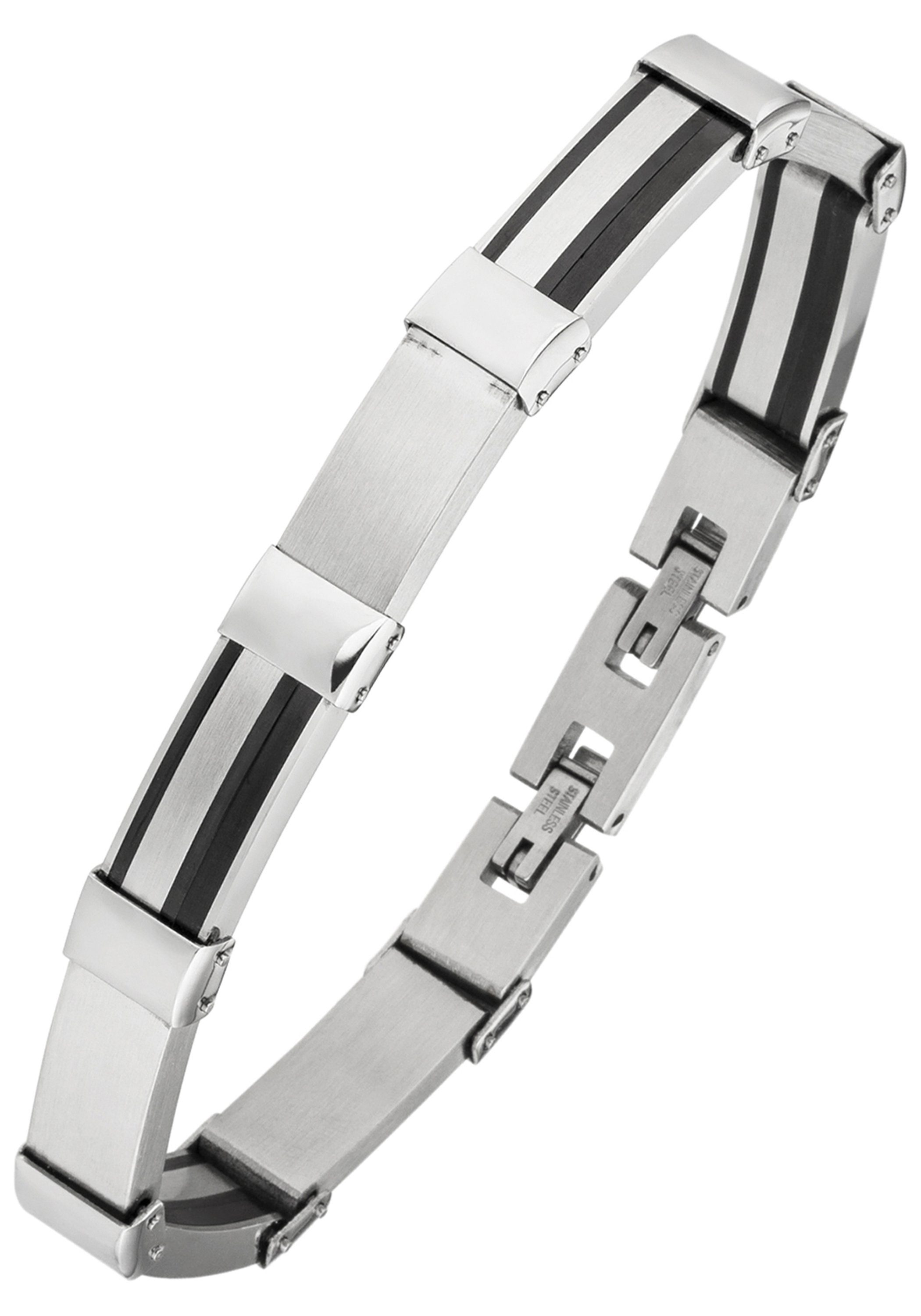 JOBO Armband, Edelstahl 21 cm, Mit schwarzer PVD-Beschichtung kombiniert | Edelstahlarmbänder