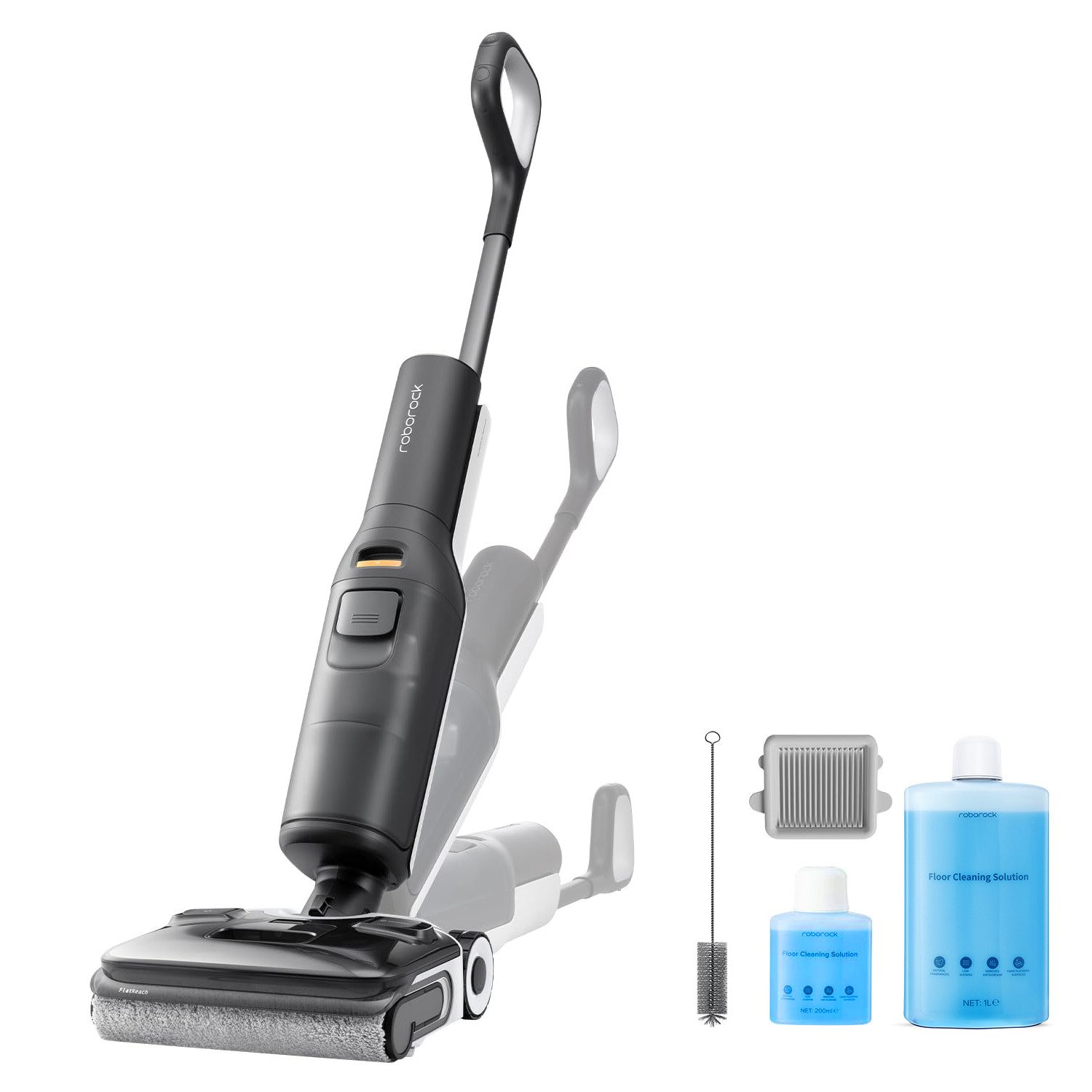 Roborock Nass-Trocken-Akkusauger F25 Combo &F25 LT &F25 ALT, kabelloser Hartbodenreiniger mit 20.000 Pa, mit KI-unterstützten Rädern, 90°C Hochtemperatur-Selbstreinigung & schnelle Heißlufttrocknung, JawScrapers™-Rolle, 180° flachliegende Hartbodenreinigung