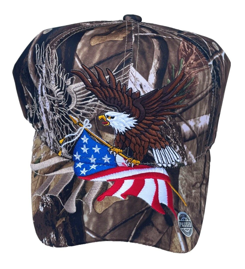 Westernlifestyle Baseball Cap Native Pride Adler Flagge USA Cap mit Schild Bestickt Camouflage