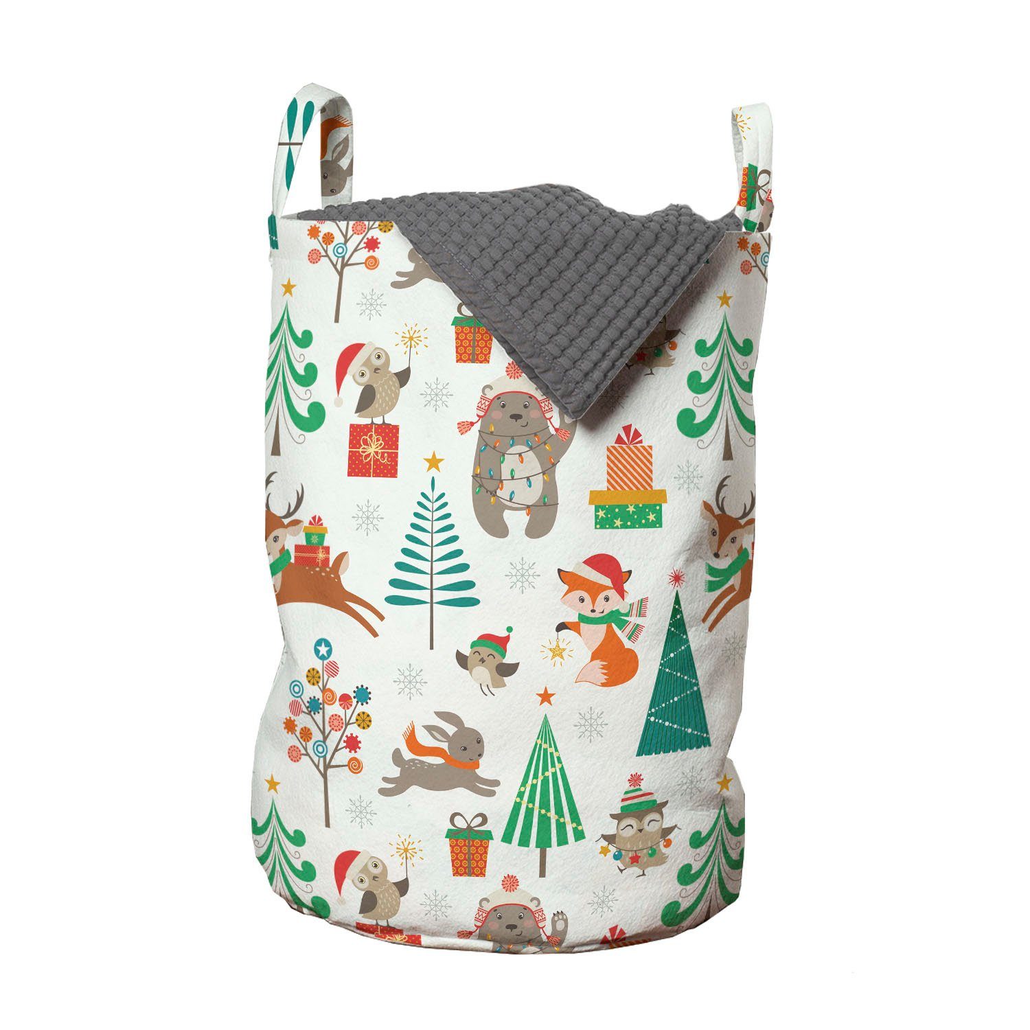 Abakuhaus Wäschesäckchen Wäschekorb mit Griffen Kordelzugverschluss für Waschsalons, Weihnachten Baby-Kind-Thema Weihnachten
