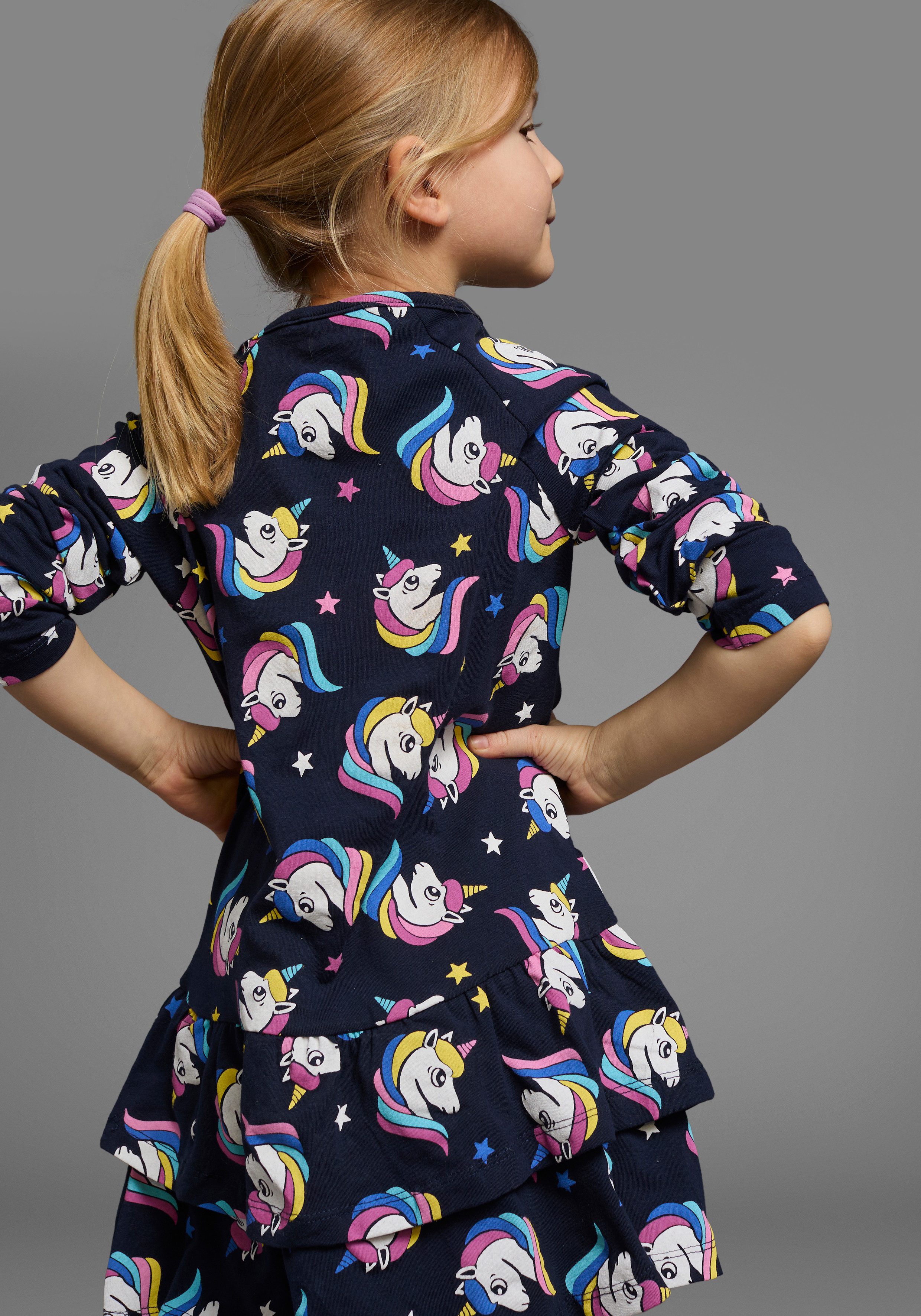 KIDSWORLD Jerseykleid für kleine Mädchen festliche Anlässe, kniefreie Länge, eleganter Stil