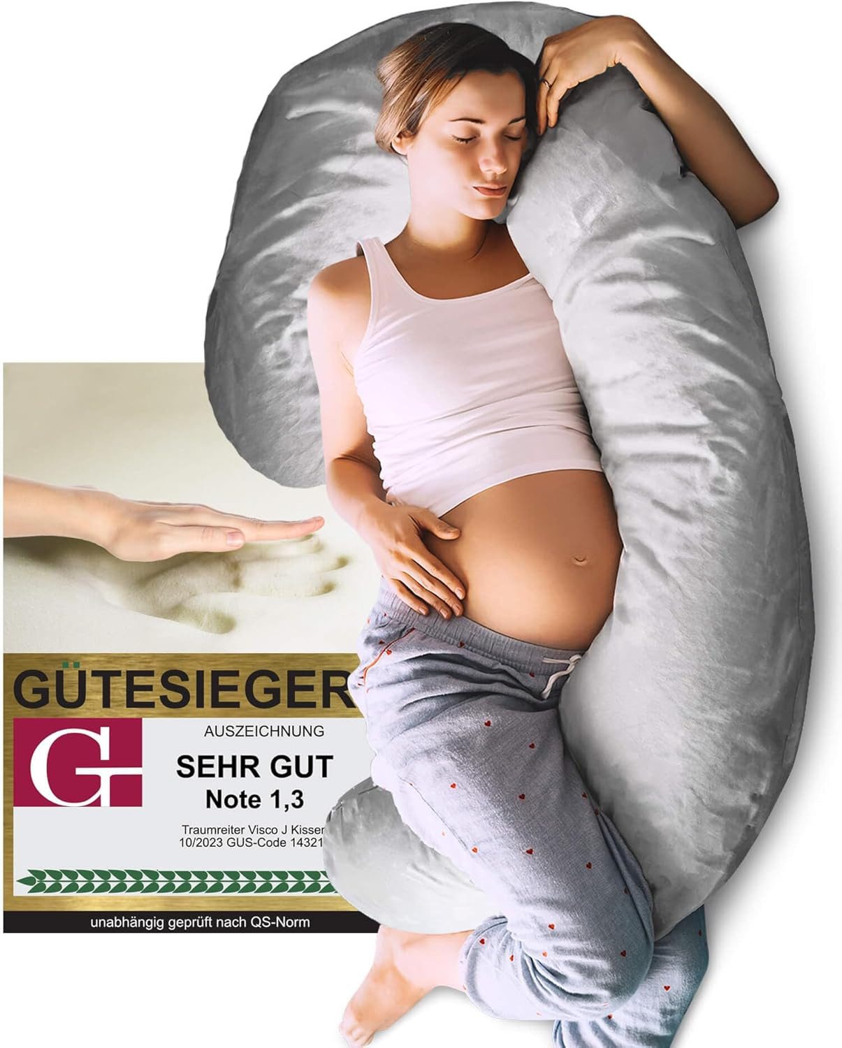 Traumreiter Seitenschläferkissen J Visco Seitenschläferkissen mit Memory Foam Support