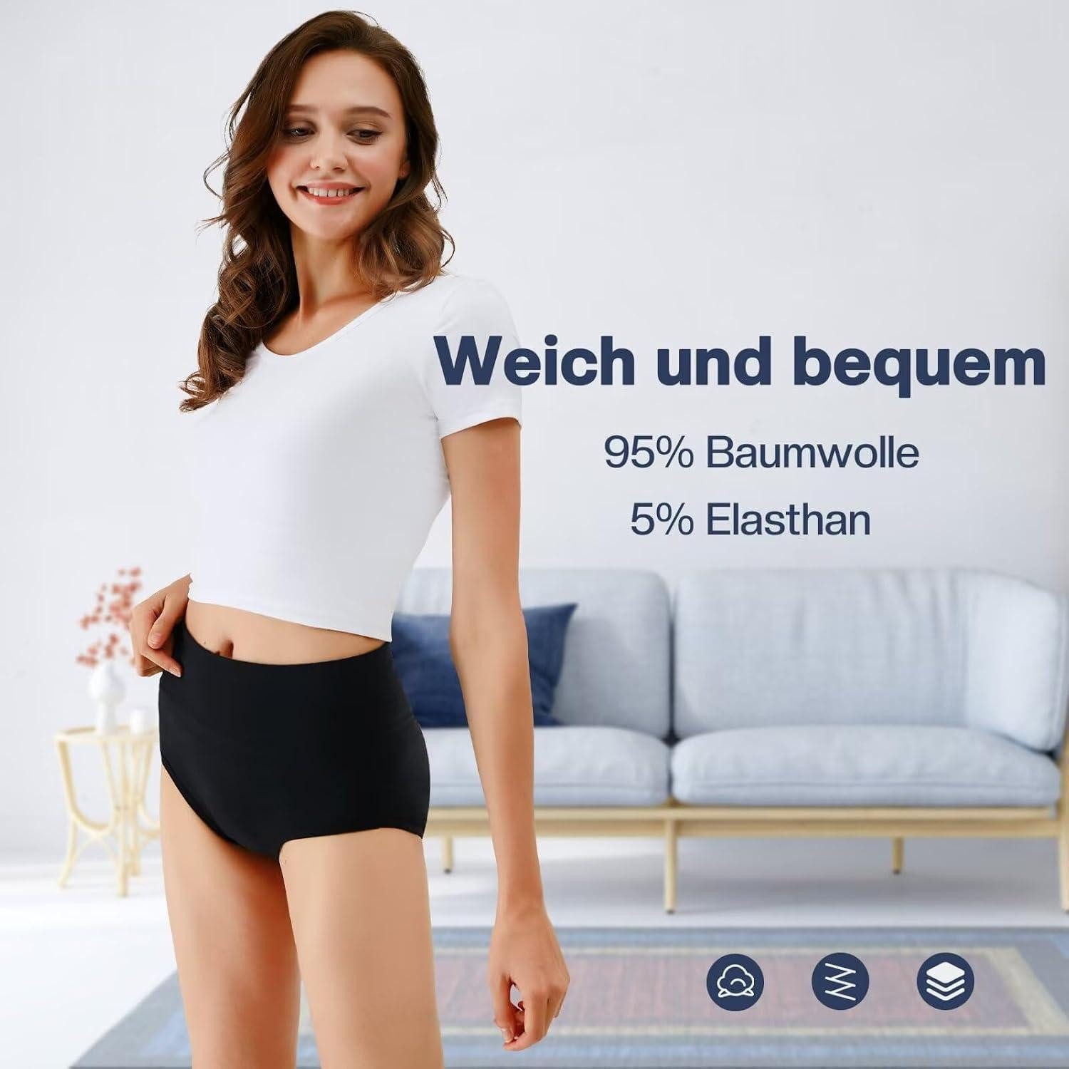 LuxusKollektion Taillenslip Unterhosen Damen 5er Pack Slip XL 3xschwarz 2xgrau